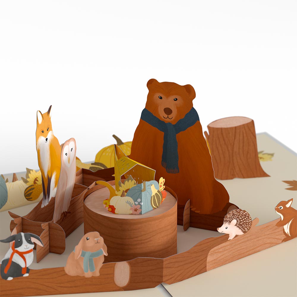 Woodland Harvest Thanksgiving Animals Pop-Up Card、mySite、solidvoid