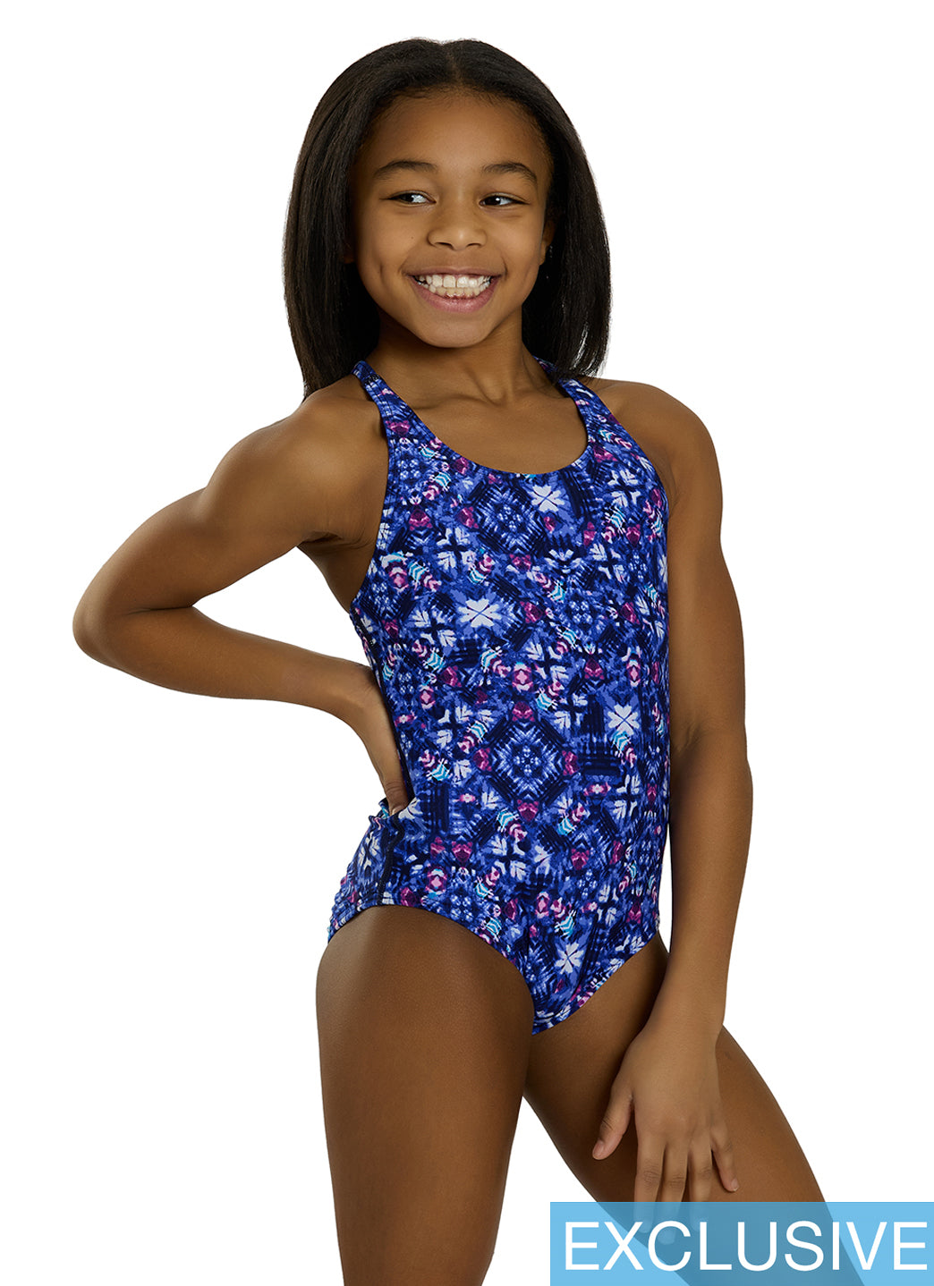 TYR Girls' Santa Cruise Durafast Elite Ella Maxfit One Piece Swimsuit (Little Kid, Big Kid)、mySite、noshort