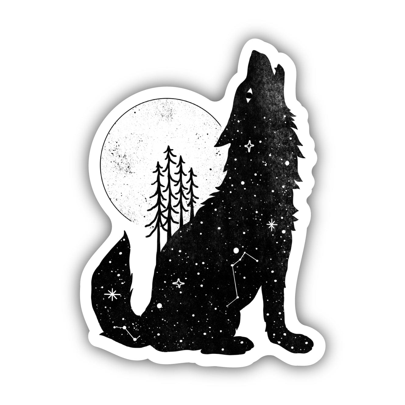  Howling Wolf and Moon Sticker、mySite、elrpsem3k