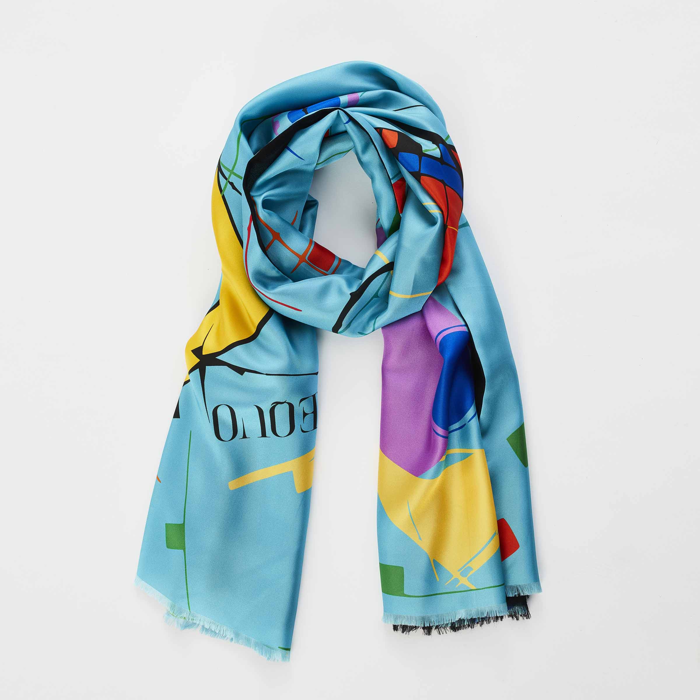 Silk and Cashmere Stole METROPOLITAN GEOMETRIES by Orequo、mySite、neckold