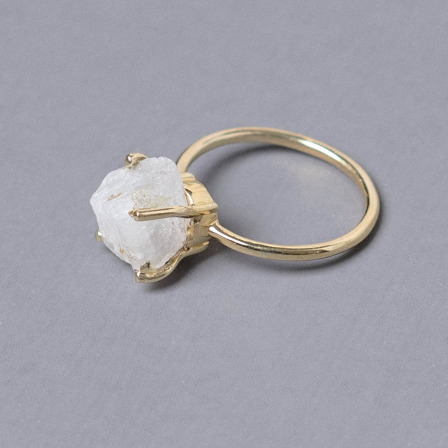 Rainbow Moonstone Raw Freeform Gold or Silver Ring、mySite、hinf8tx79
