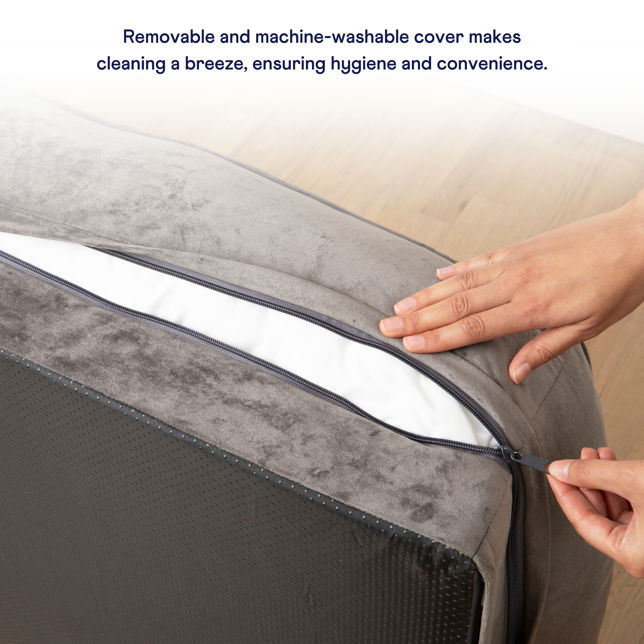 PupChill™ Cooling Bolster Dog Bed + Waterproof Blanket Bundle - Arctic Grey、mySite、solidvoid