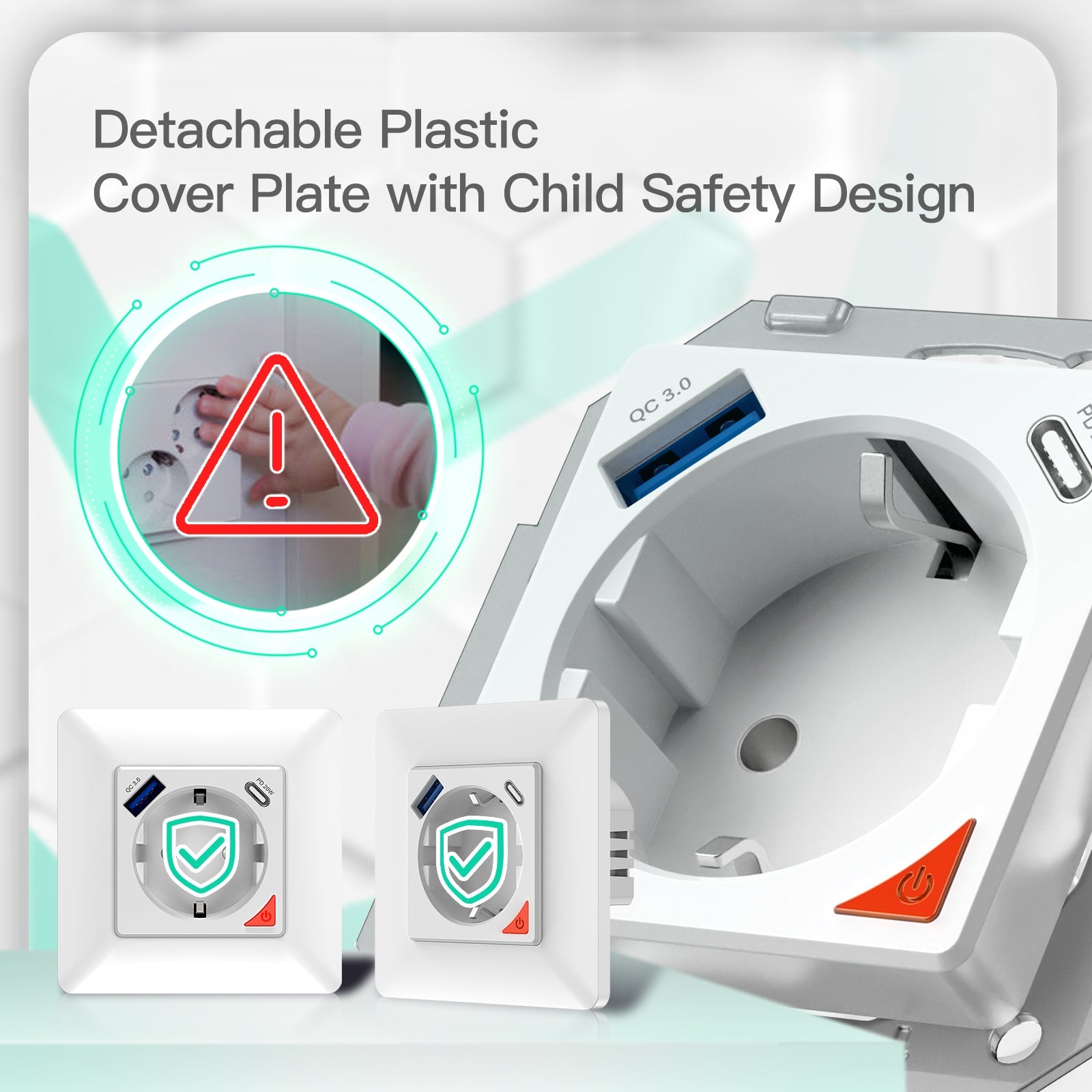 WiFi Smart Socket 16A Power Socket Fast Charge USB Type-C EU Version、mySite、fannypackpong