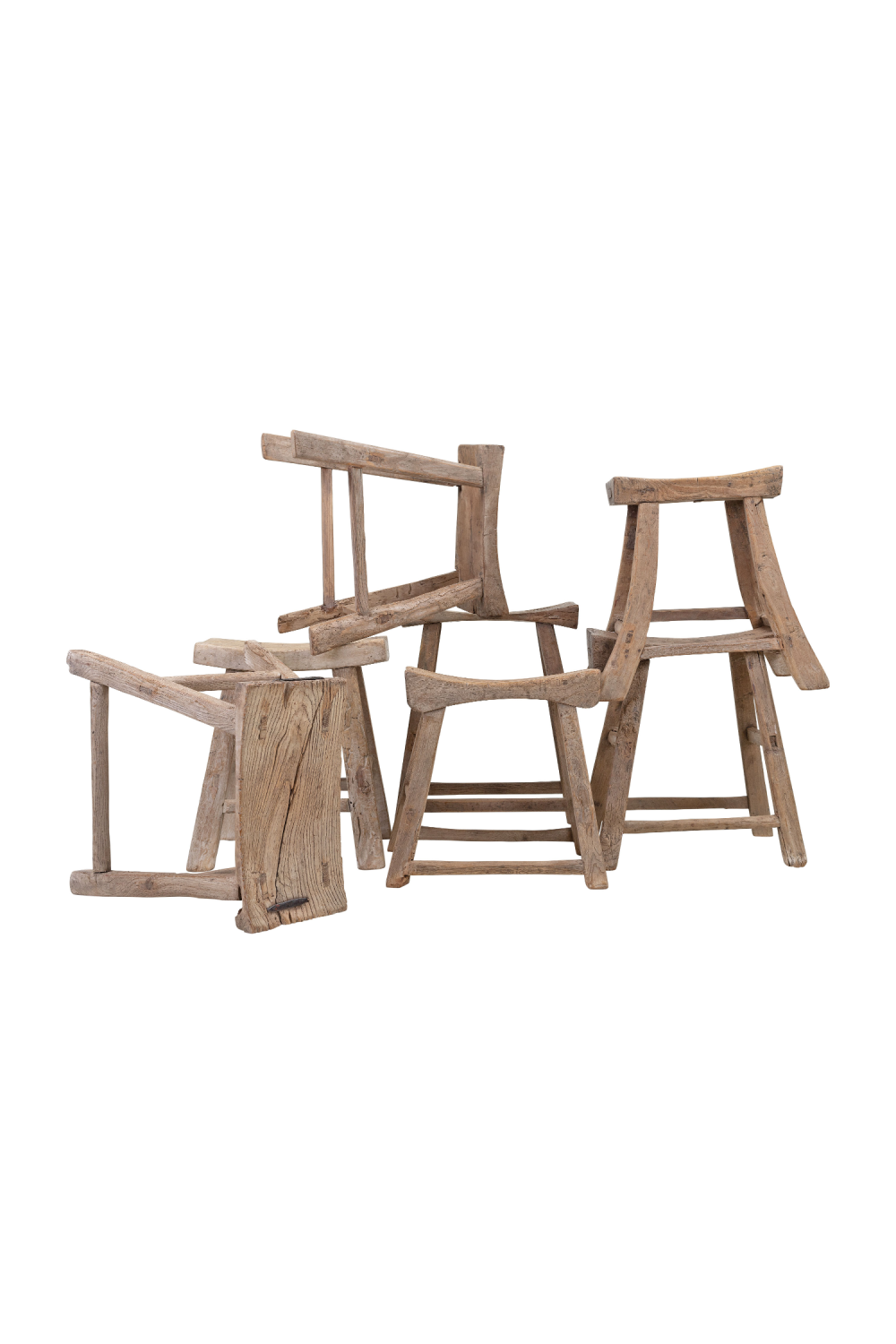 Rustic Elm Saddle Stool | Versmissen、mySite、neckold