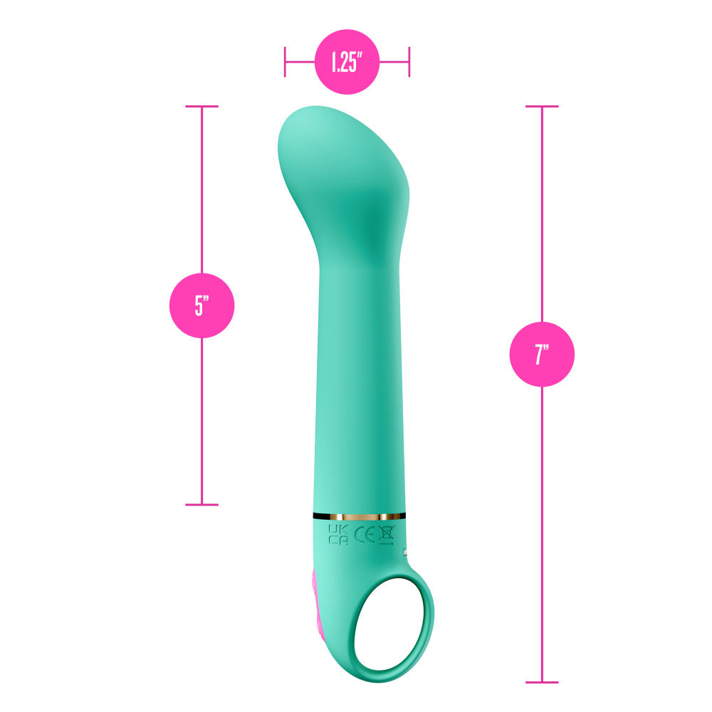 Aria by Blush® | Flirty AF 7 Inch Silicone Vibrator – Rechargeable Clitoral & G-Spot Stimulator – In Teal、mySite、bottomscart