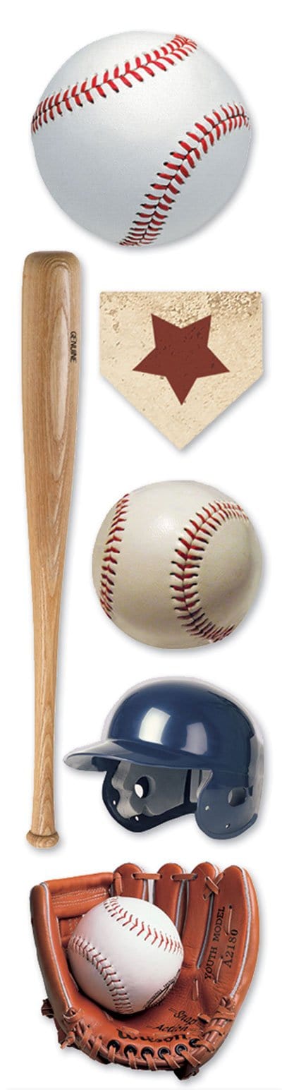  Scrapbook Stickers - 3D Baseball、mySite、ghnorth