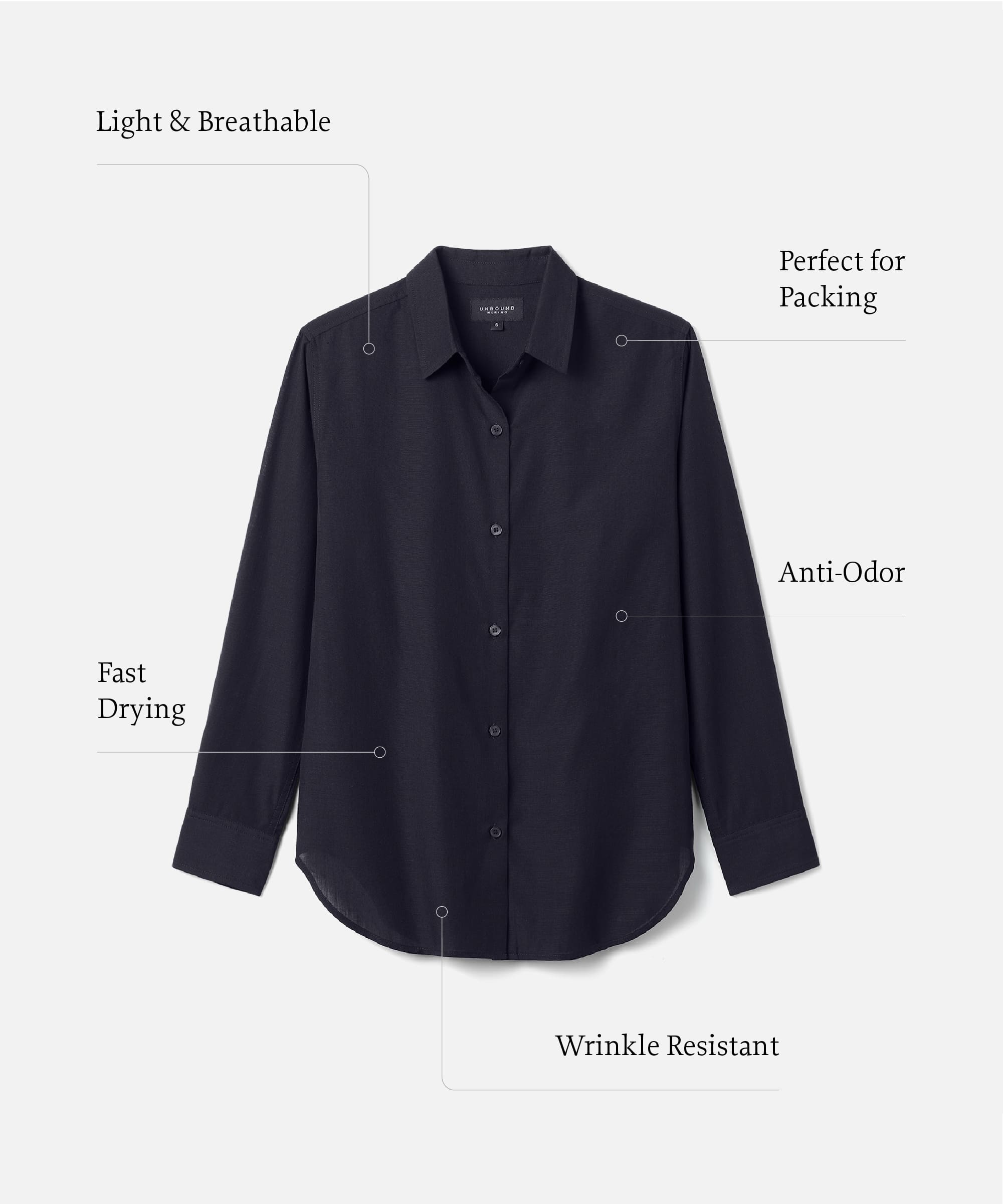 Women's Merino Travel Shirt、mySite、noshort