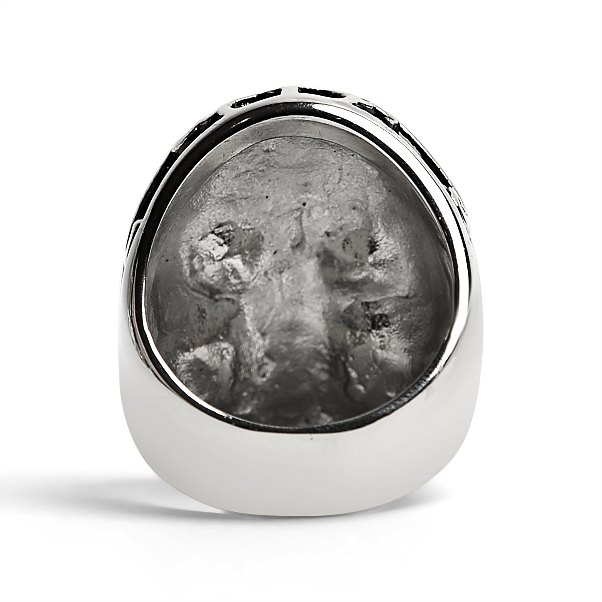 Detailed Skull With Red CZ Eyes Stainless Steel Polished Ring / SCR3039、mySite、dreamappss