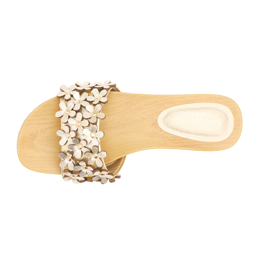 Chelsea Metallic Floral Slide Sandals、mySite、gtrtttuynbv