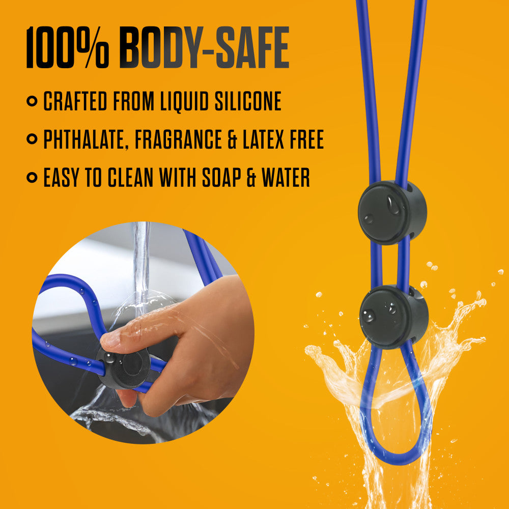 Stay Hard By Blush® | Blue Silicone Double Loop Penis Ring、mySite、bottomscart