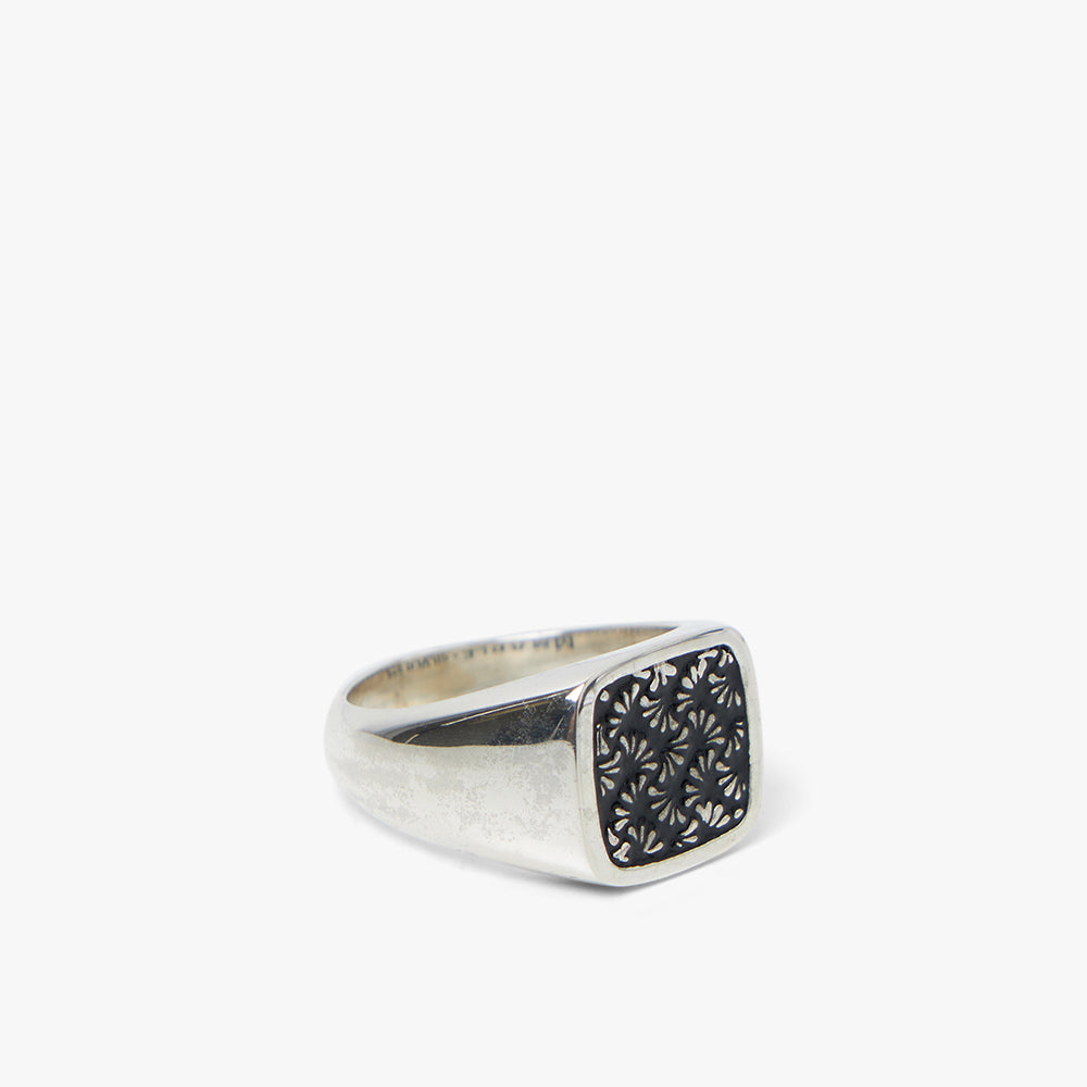  MAPLE Floral Signet Ring Silver / Black Enamel、mySite、merchandisen
