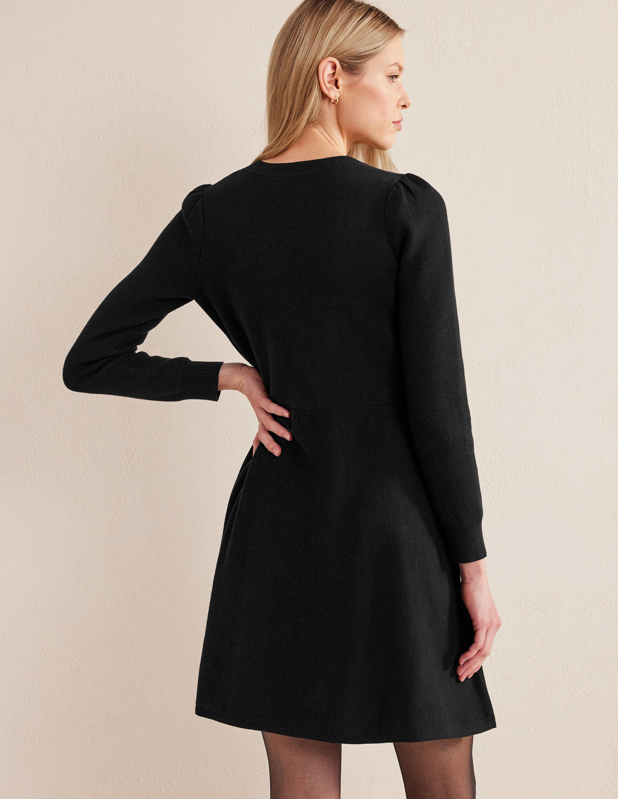  Relaxed Knitted Mini Dress-Black、mySite、ashleygrahame