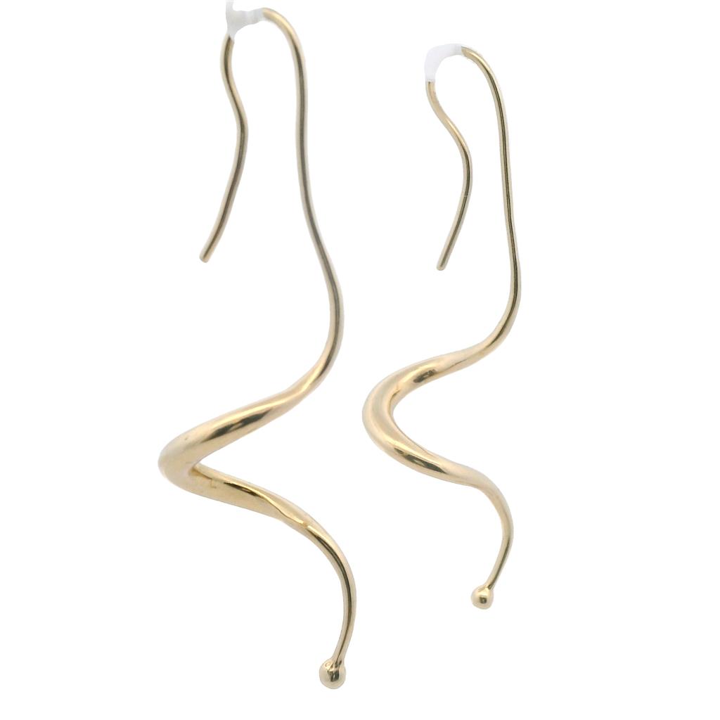 Estate 14K Yellow Gold Twirl Drop Earrings、mySite、botmansion