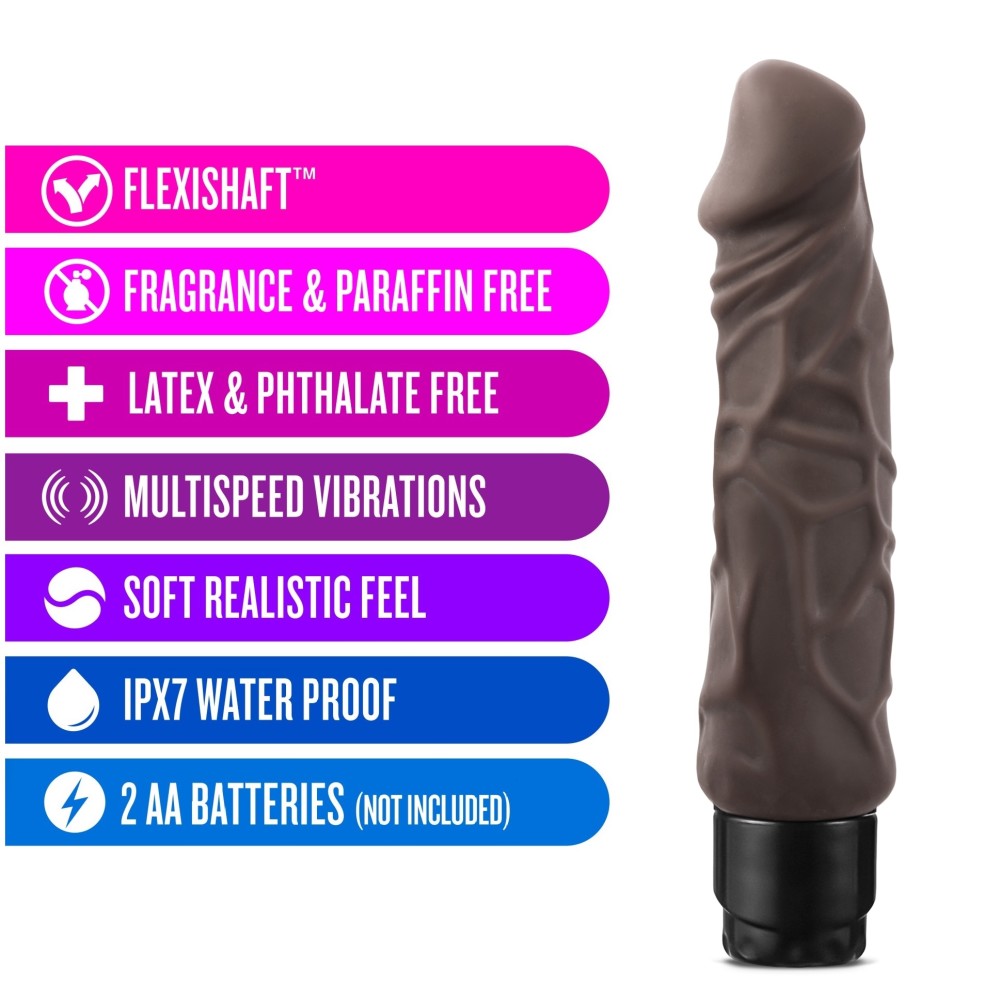 X5 Plus By Blush® | Realistic Brown 9.25-Inch Long Vibrating Dildo、mySite、bottomscart