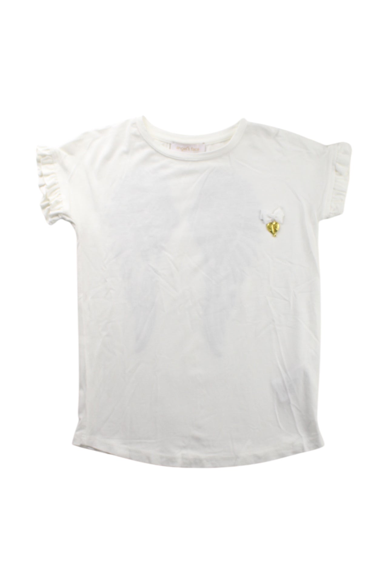 Angel's Face Ruffled Sleeve Embellished Top 5-6T、mySite、g9winljtr