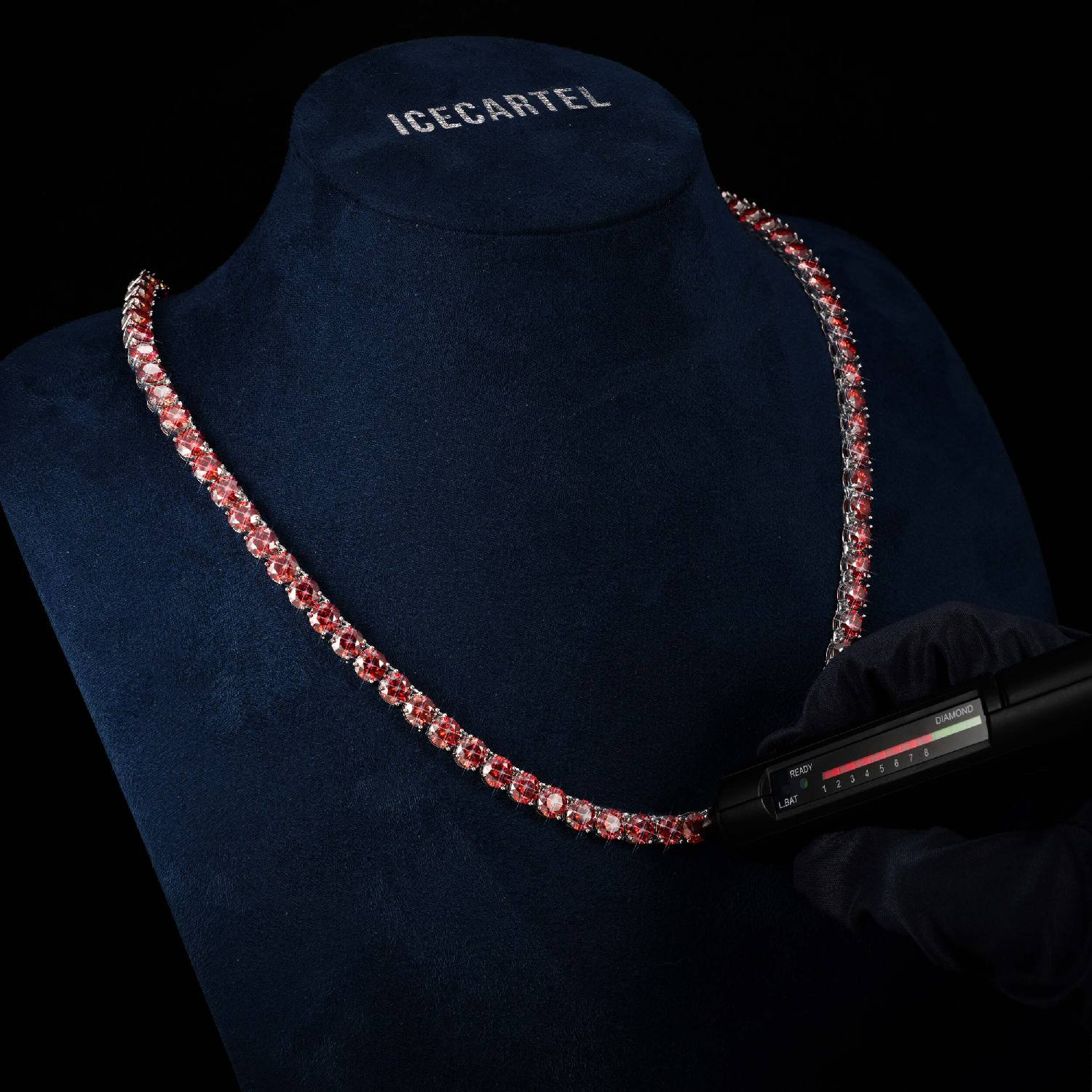 4MM Red Moissanite Tennis Chain 14K Gold、mySite、hinf8tx79