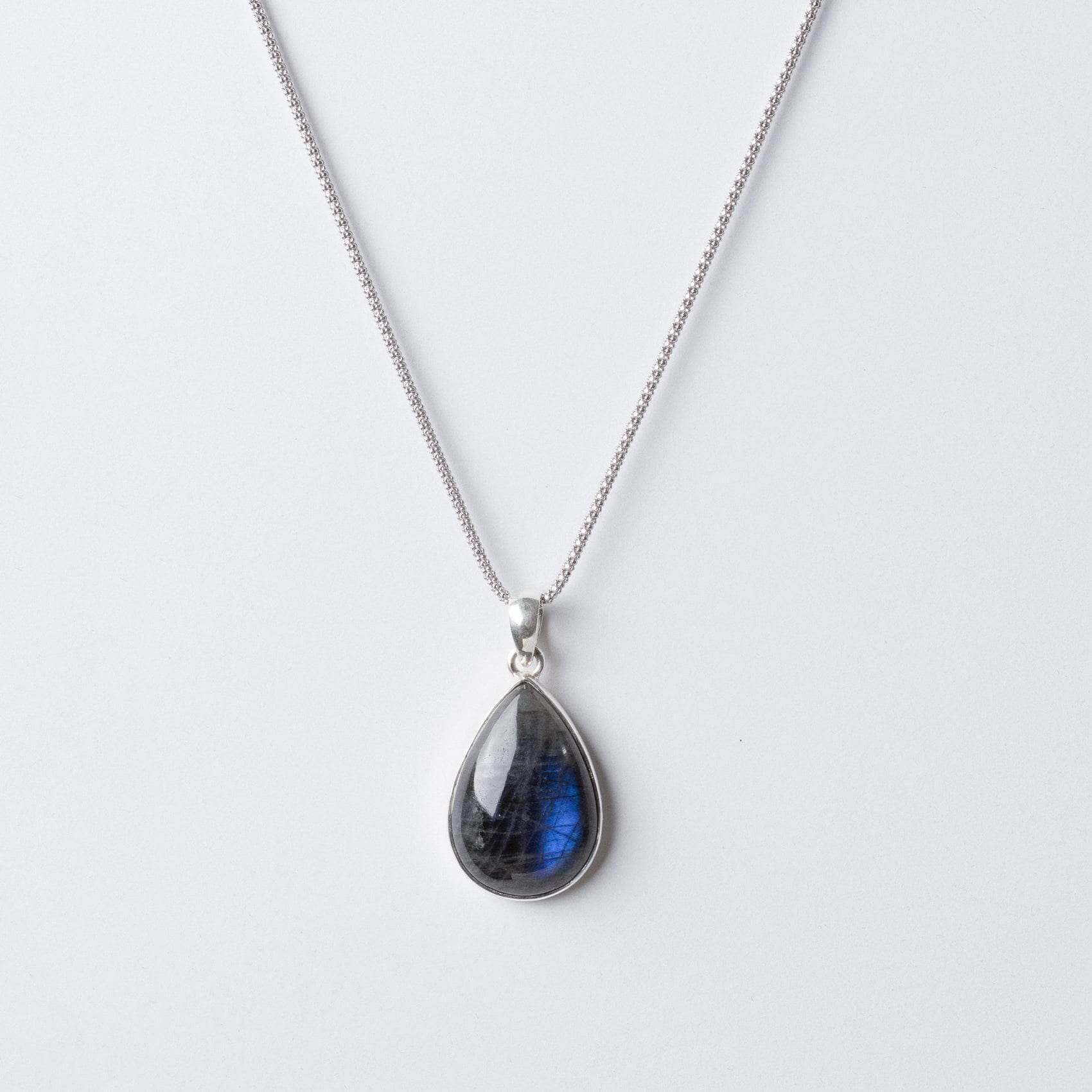 Genuine Labradorite Teardrop Pendant Necklace、mySite、hinf8tx79