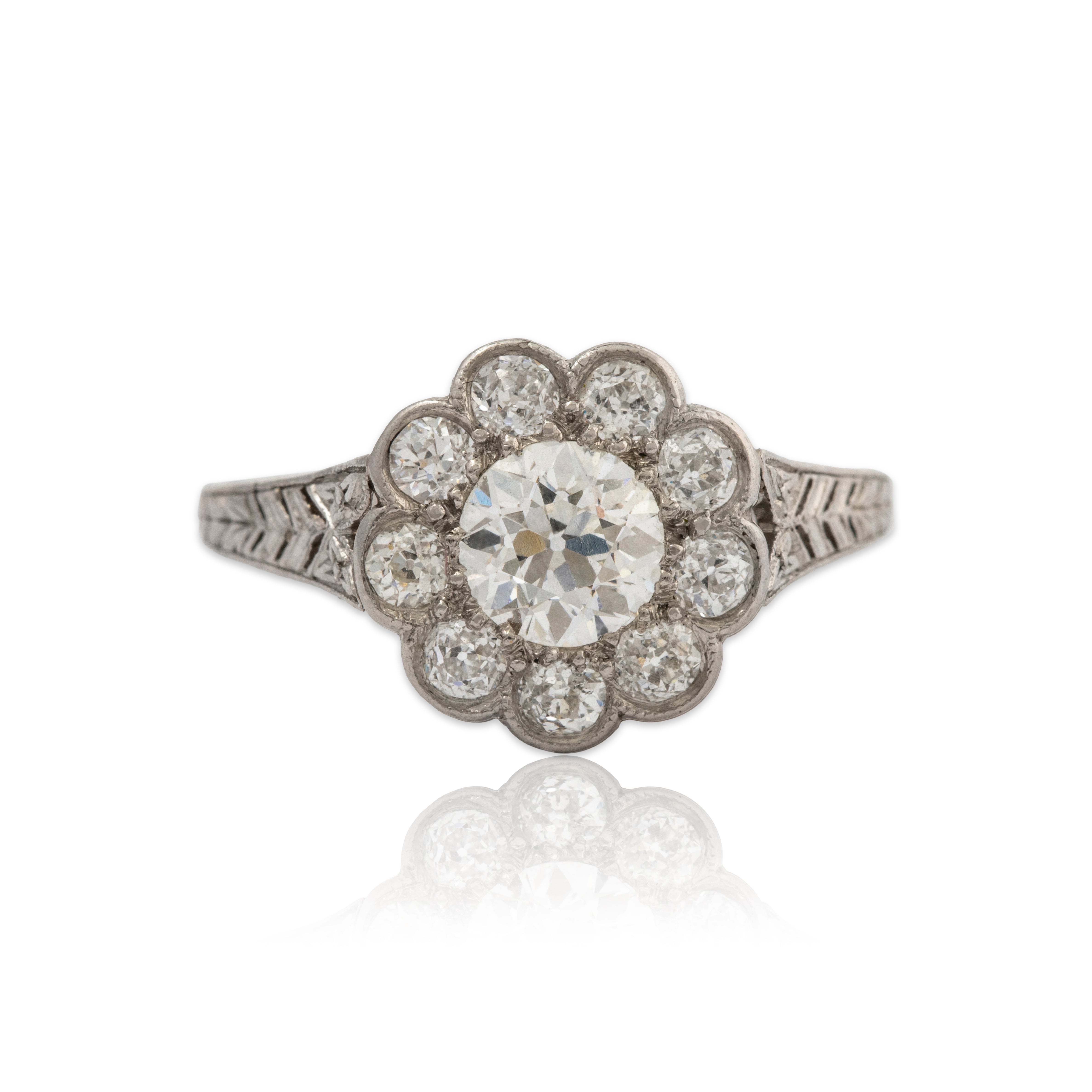 Antique Platinum .778cttw Diamond Edwardian Ring 5.5、mySite、hinf8tx79