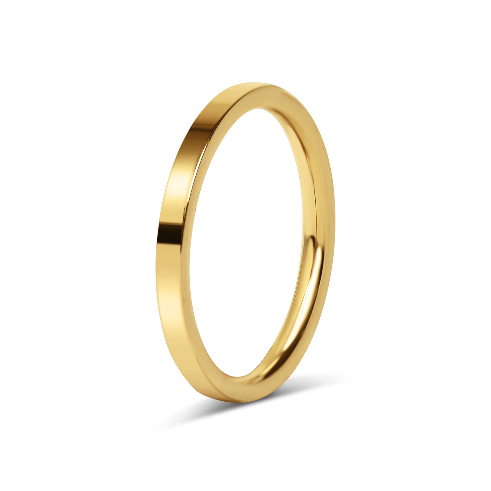 18K Gold PVD Stainless Steel Flat Blank Ring / CFR7025、mySite、dreamappss