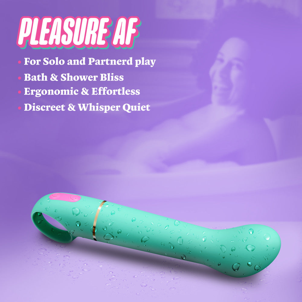 Aria by Blush® | Flirty AF 7 Inch Silicone Vibrator – Rechargeable Clitoral & G-Spot Stimulator – In Teal、mySite、bottomscart