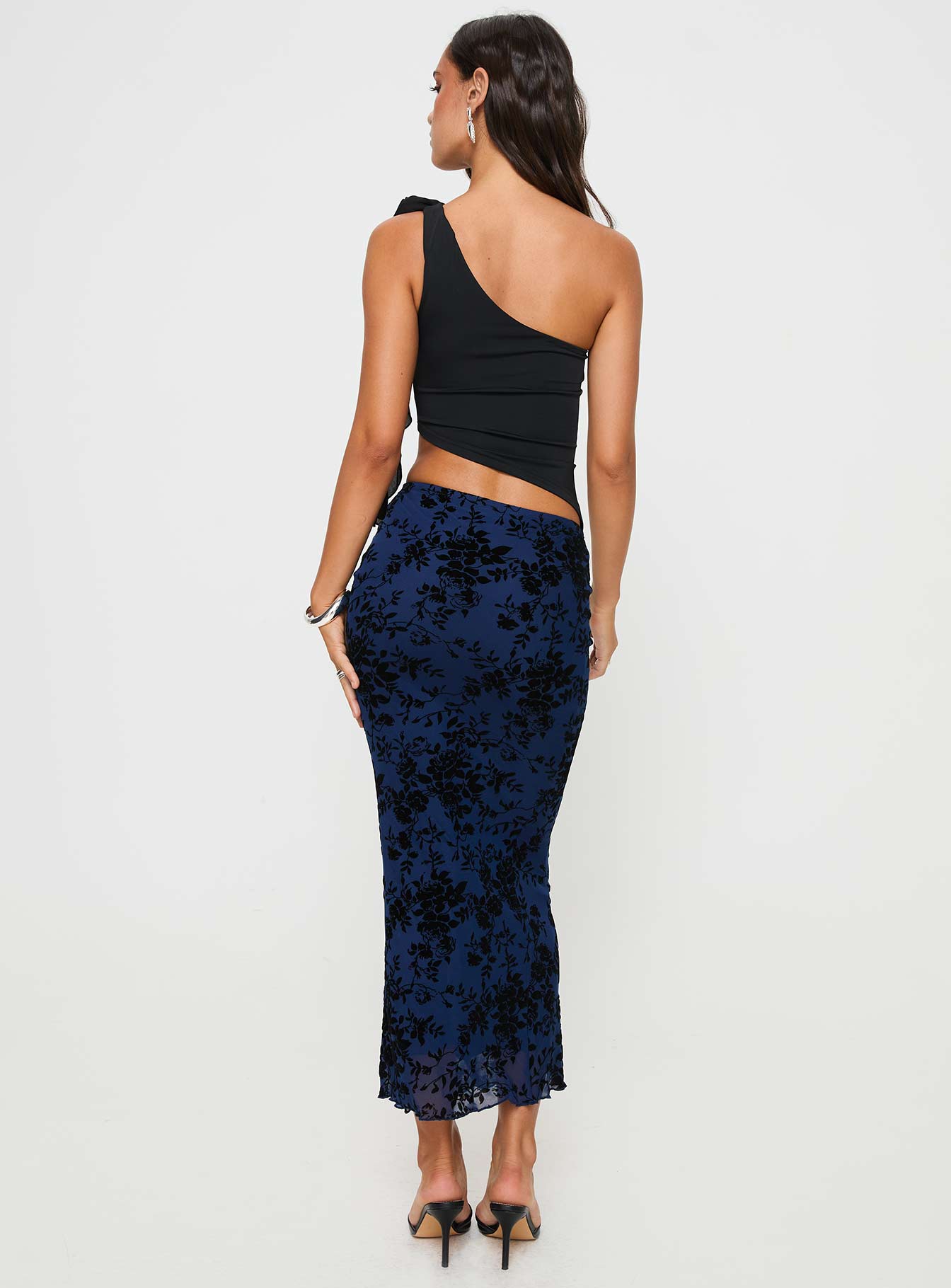 Catrina Maxi Skirt Navy、mySite、solidvoid