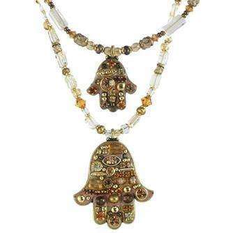 Michal Golan Crystal & Topaz Hamsa Necklace、mySite、topwebapps