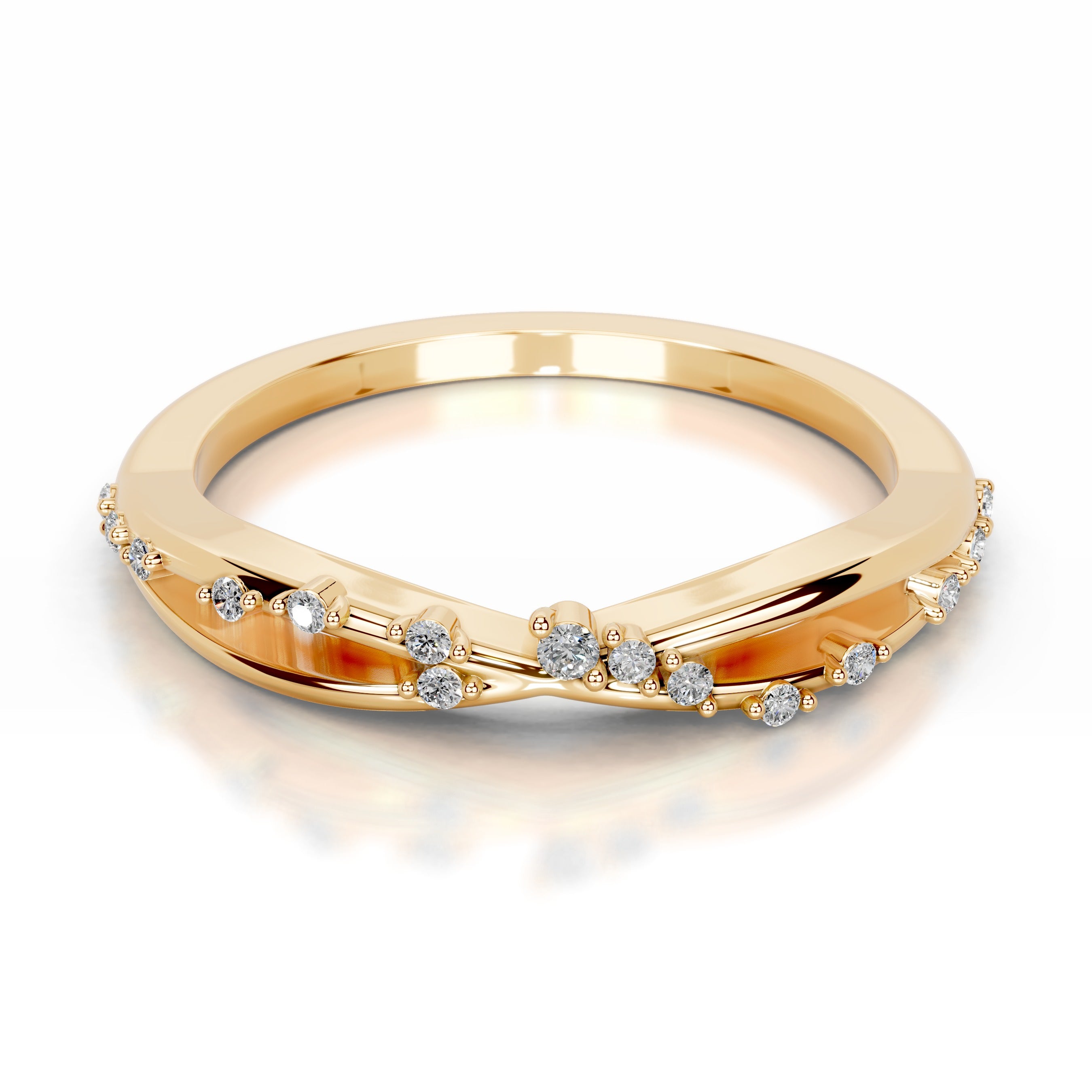 Ausha Lab Grown Diamond Wedding band - 18K Yellow Gold、mySite、hinf8tx79
