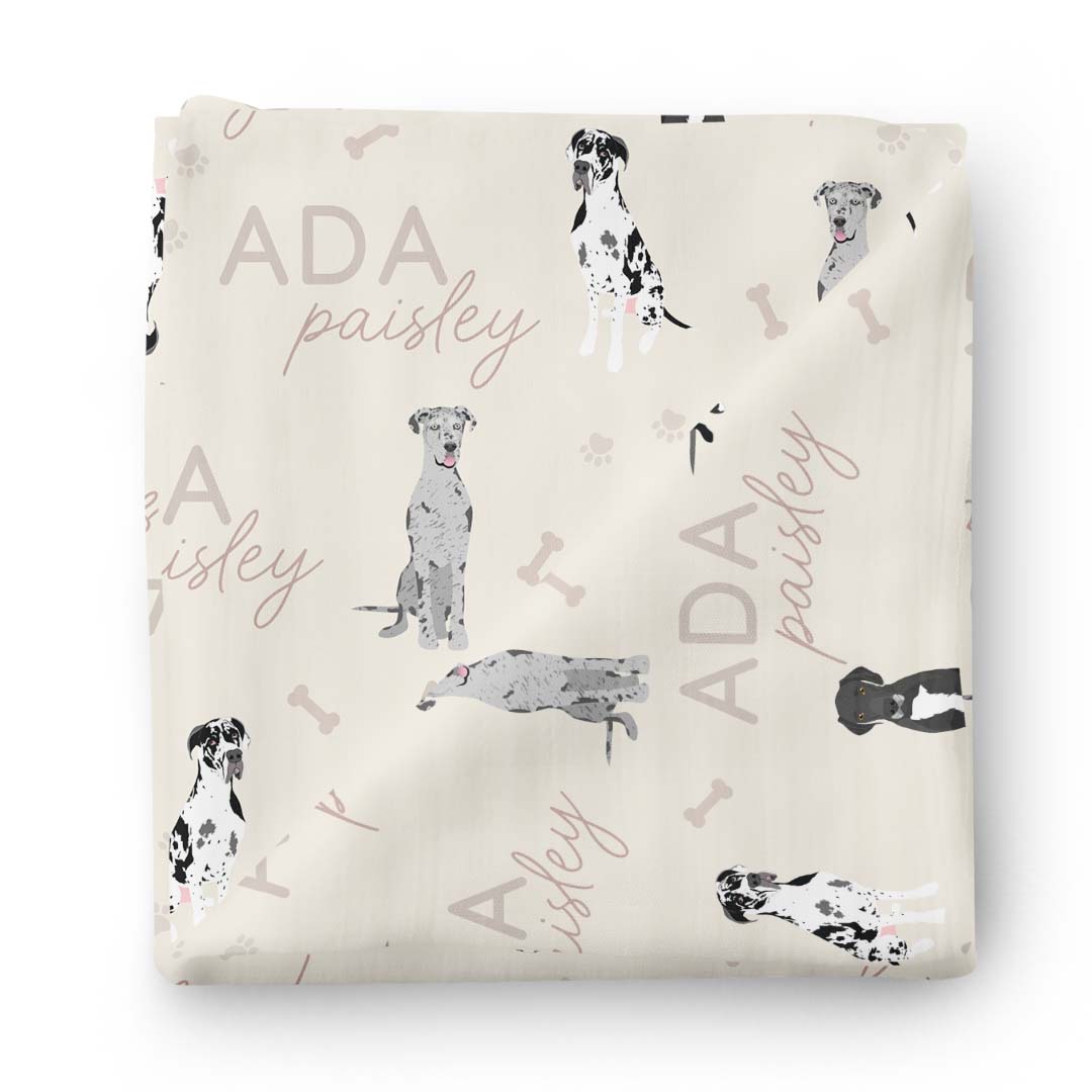 Personalized Baby Name Swaddle Blanket | Great Dane、mySite、layawaytickets