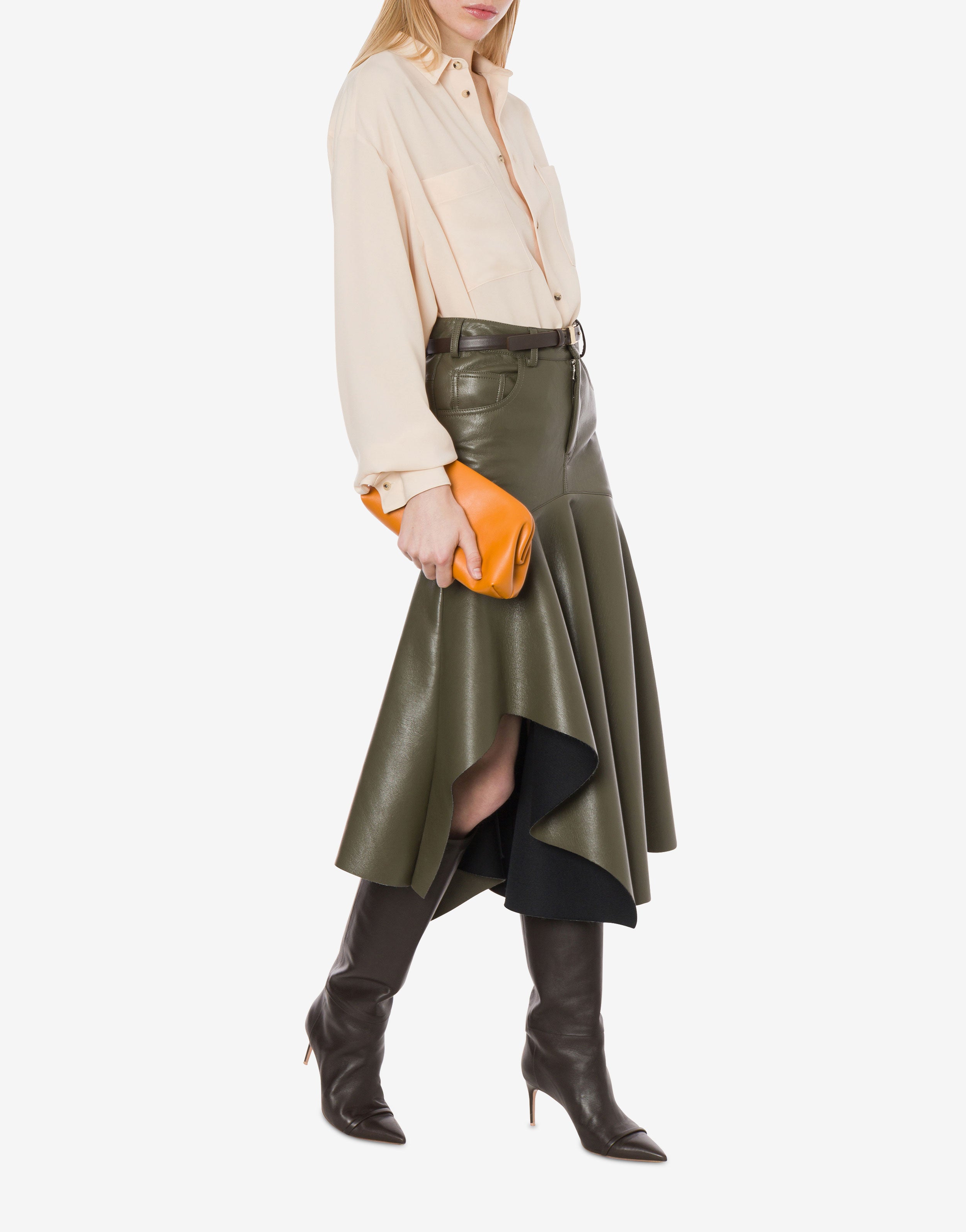 Gonna in tessuto spalmato con balza、mySite、aoinhome