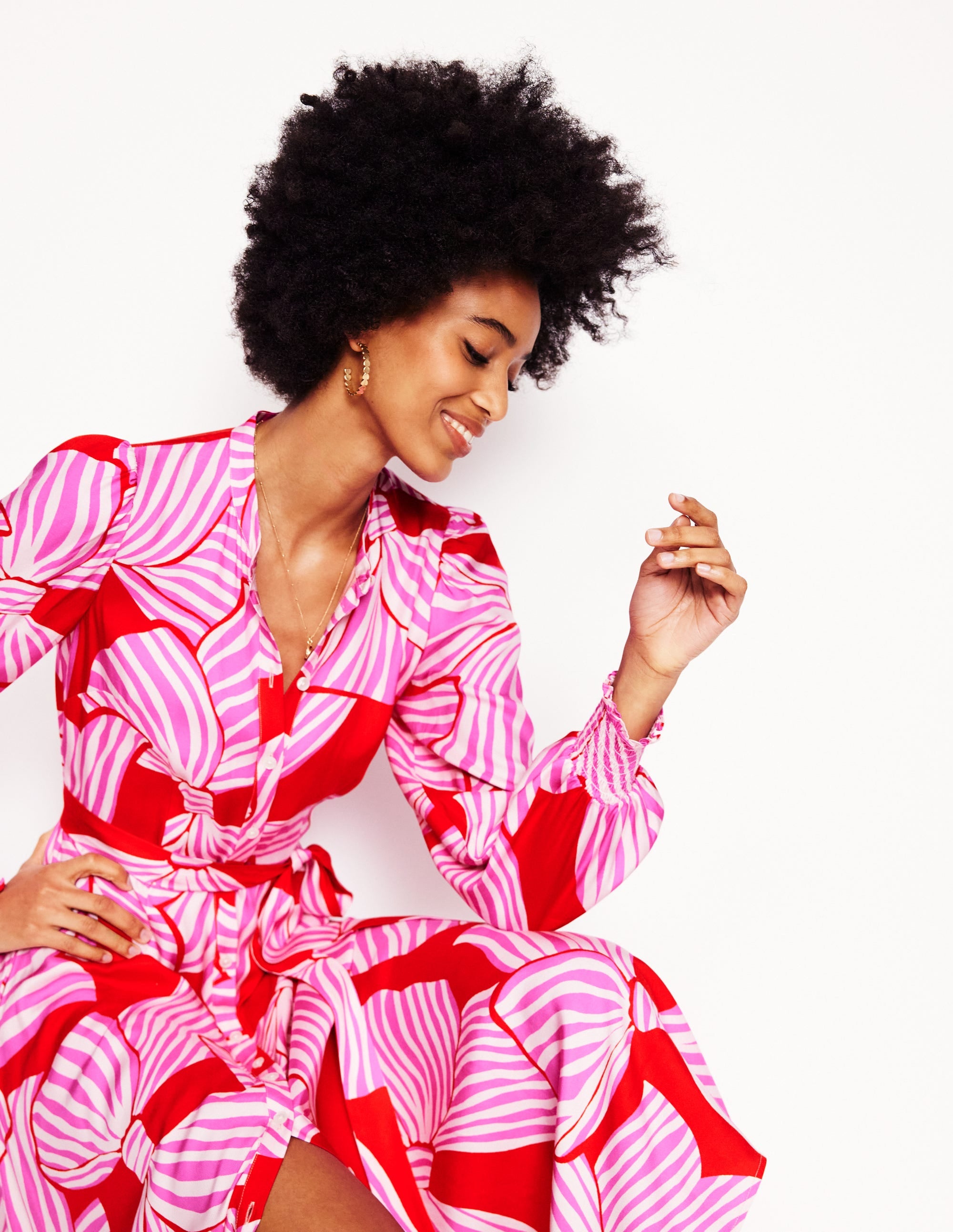  Ruby Collarless Shirt Dress-Rouge, Bow Scatter、mySite、ashleygrahame