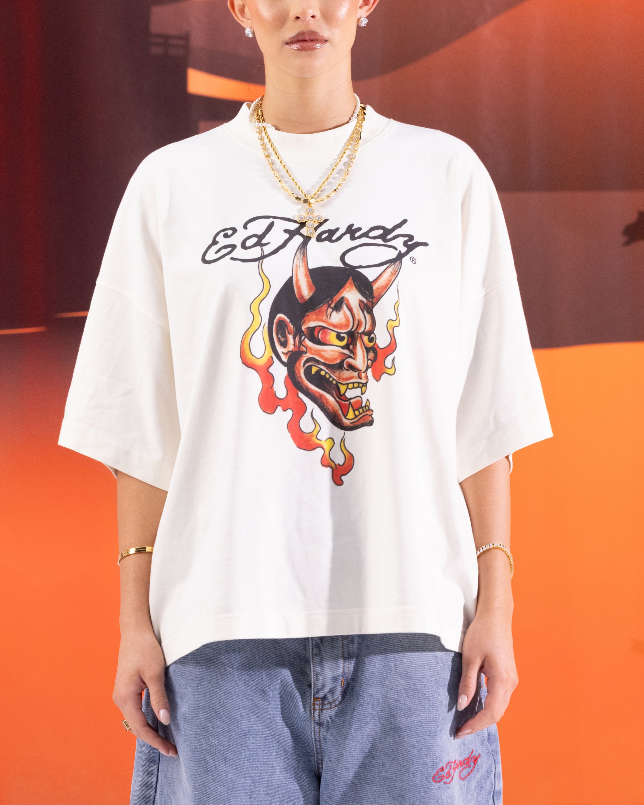 Ed Hardy Devil T-Shirt Off White、mySite、zt4zffjzw