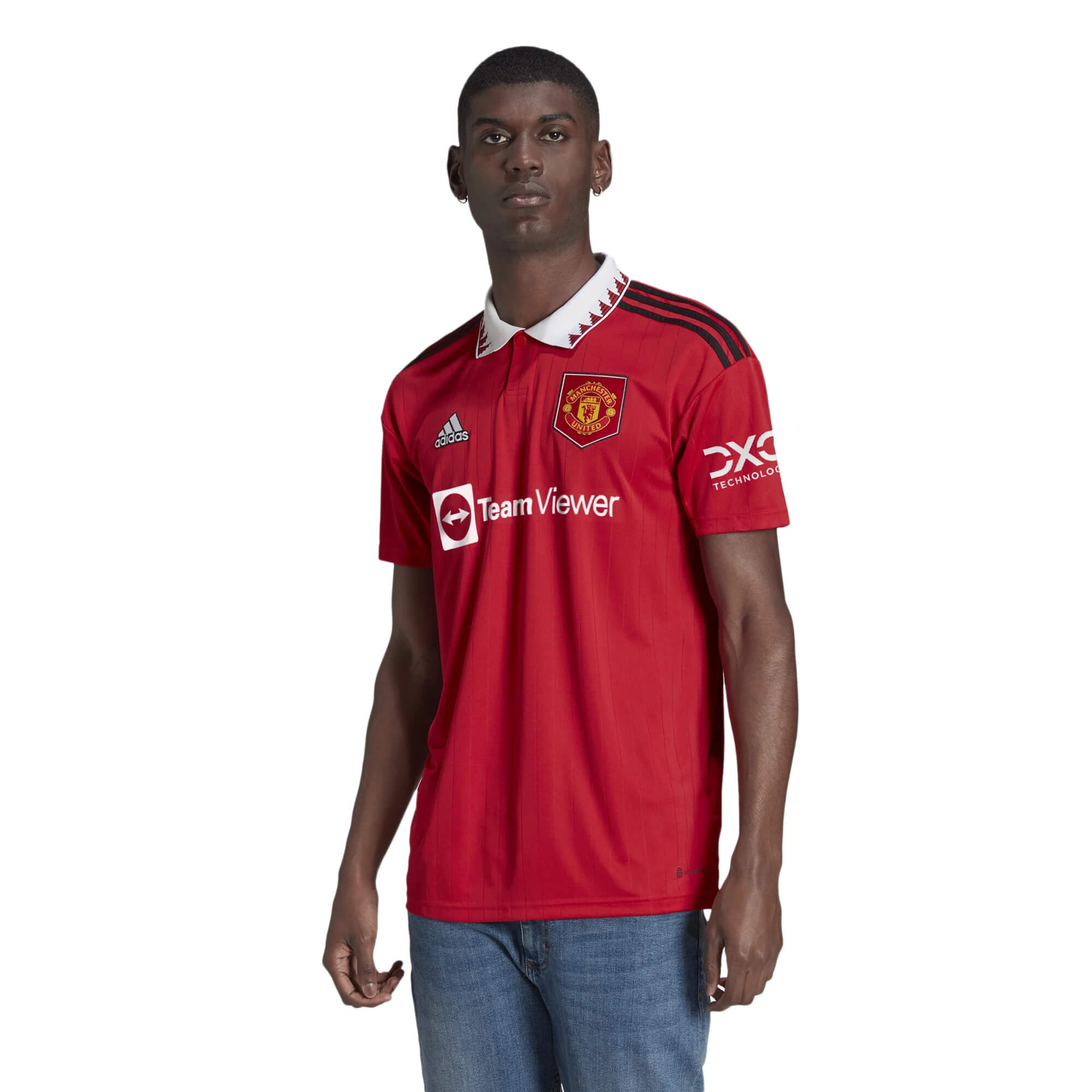adidas Men's Manchester United 2022/23 Home Jersey Red/White/Black、mySite、bottomscart