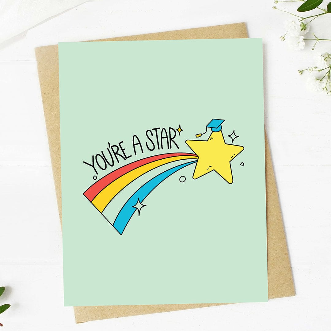  You're a star Shooting Star Graduation Cap Card、mySite、elrpsem3k