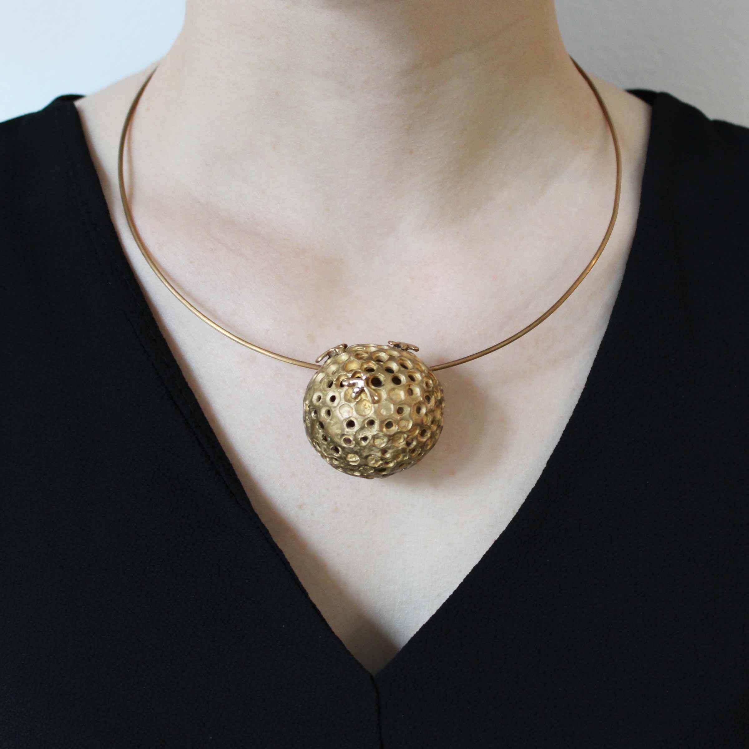 Bronze Necklace BEEHIVE by Jessica Carroll for BABS Art Gallery - Limited Edition、mySite、neckold