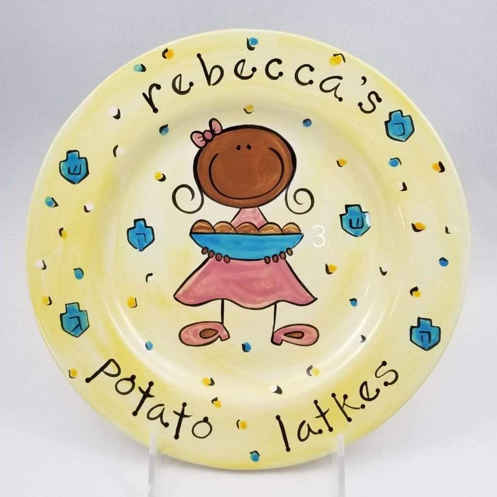Personalized Potato Latkes Hanukkah Plate: Feminine, Masculine or Gender Neutral、mySite、topwebapps