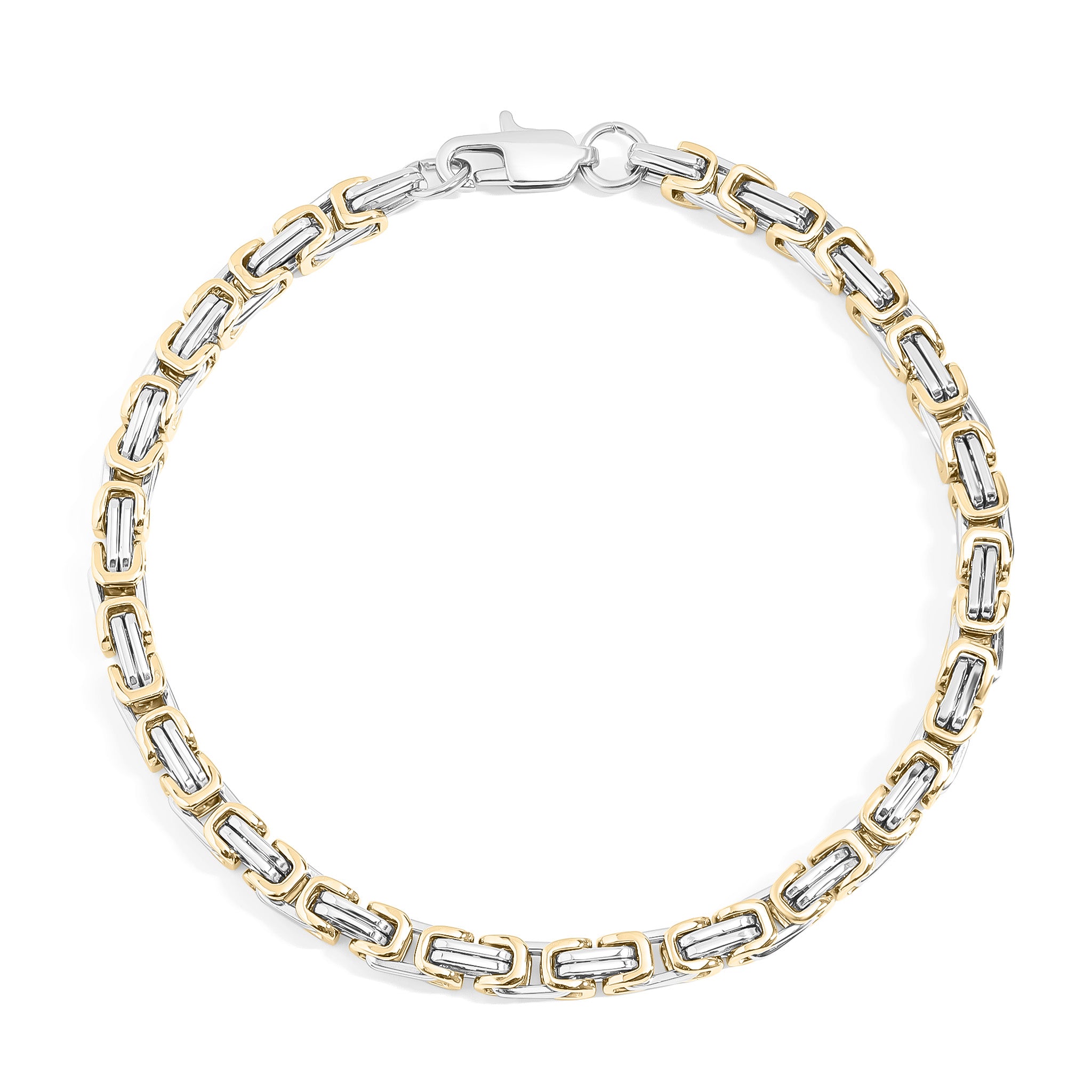 18K Gold PVD Stainless Steel Byzantine Chain Bracelet / BRJ9091、mySite、dreamappss