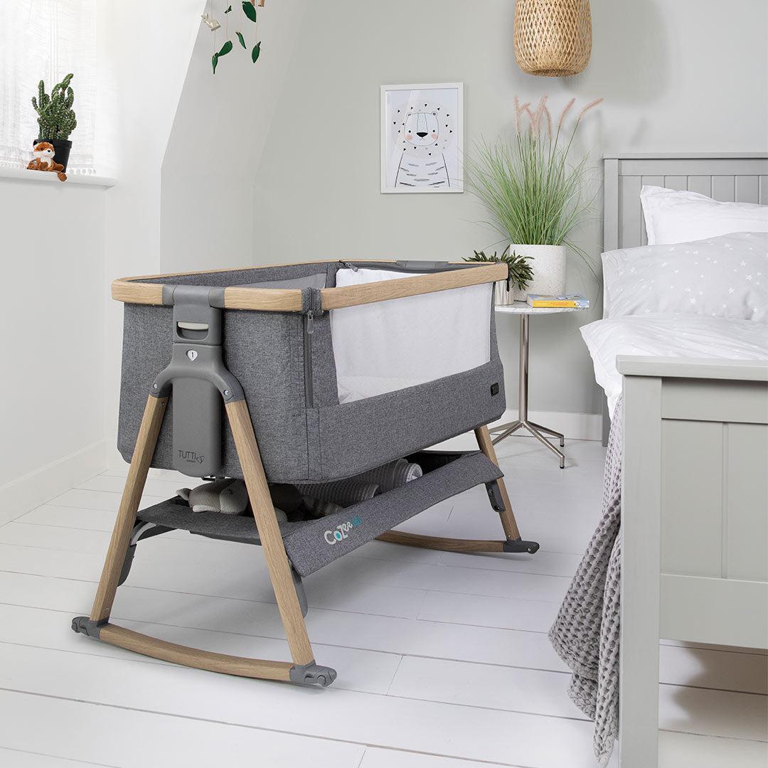  Tutti Bambini CoZee Air Bedside Crib - Oak and Charcoal、mySite、merchandisen