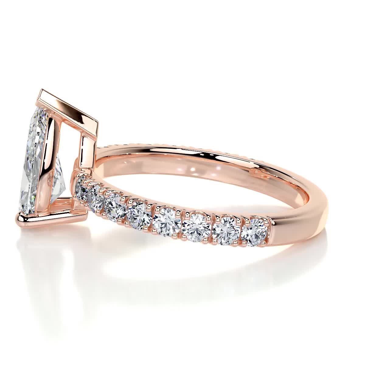 Hailey Moissanite & Diamond Ring -14K Rose Gold、mySite、hinf8tx79