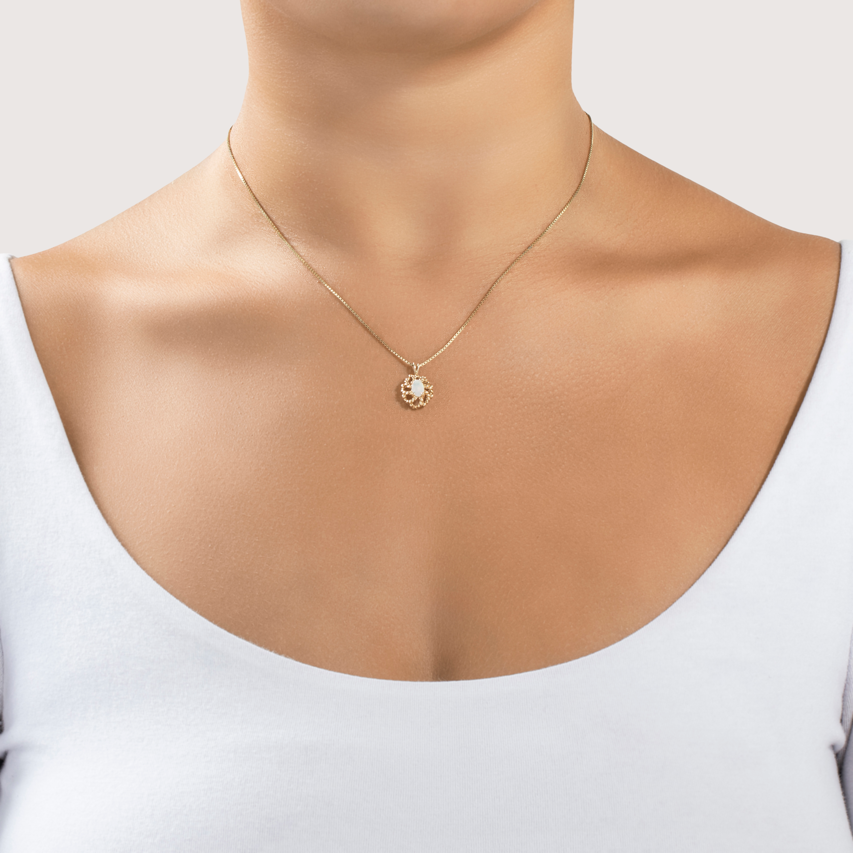 Vintage 10k Yellow Gold Opal Rope Cable Pendant、mySite、hinf8tx79