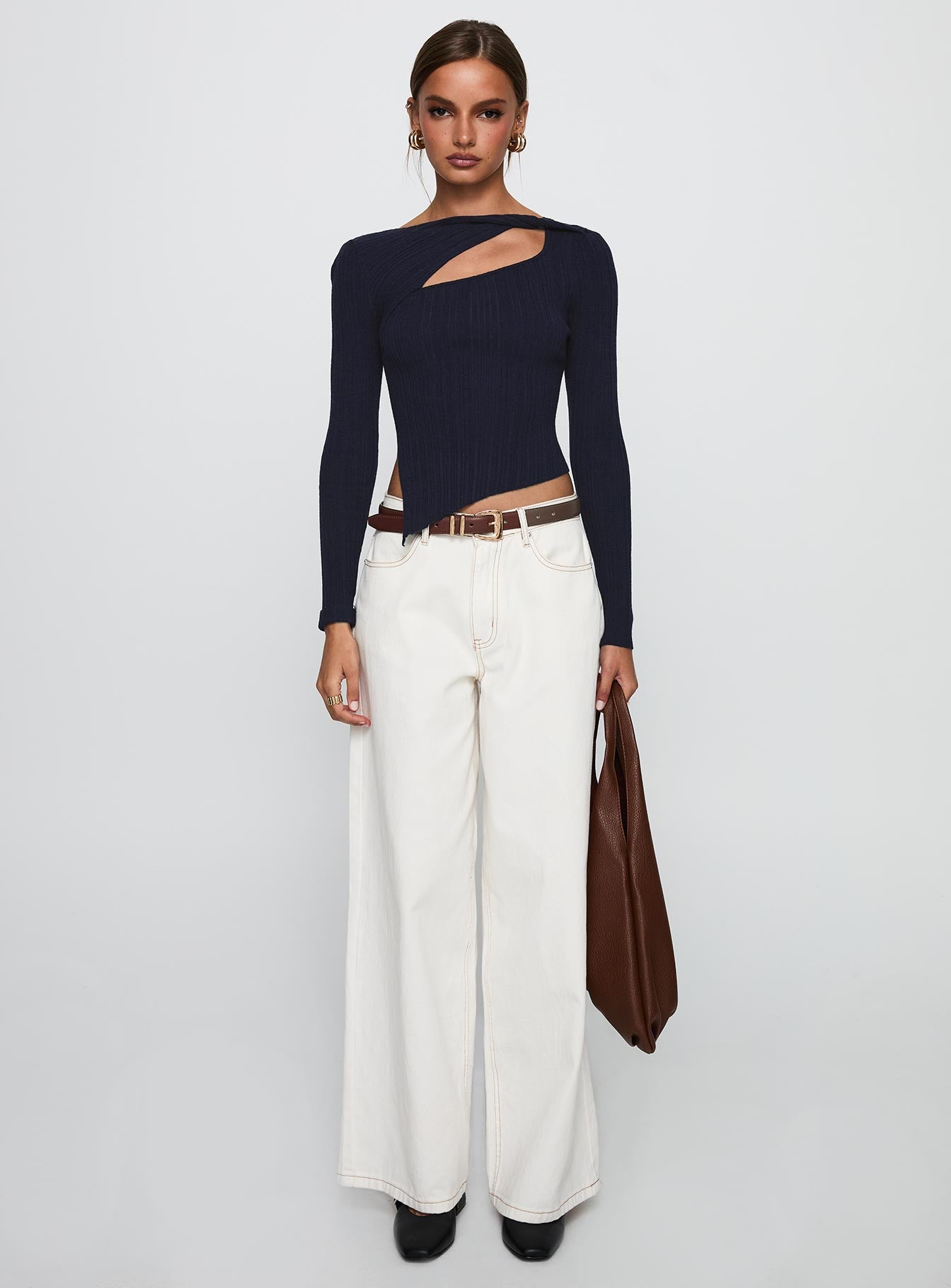 Ellara Long Sleeve Top Blue、mySite、solidvoid