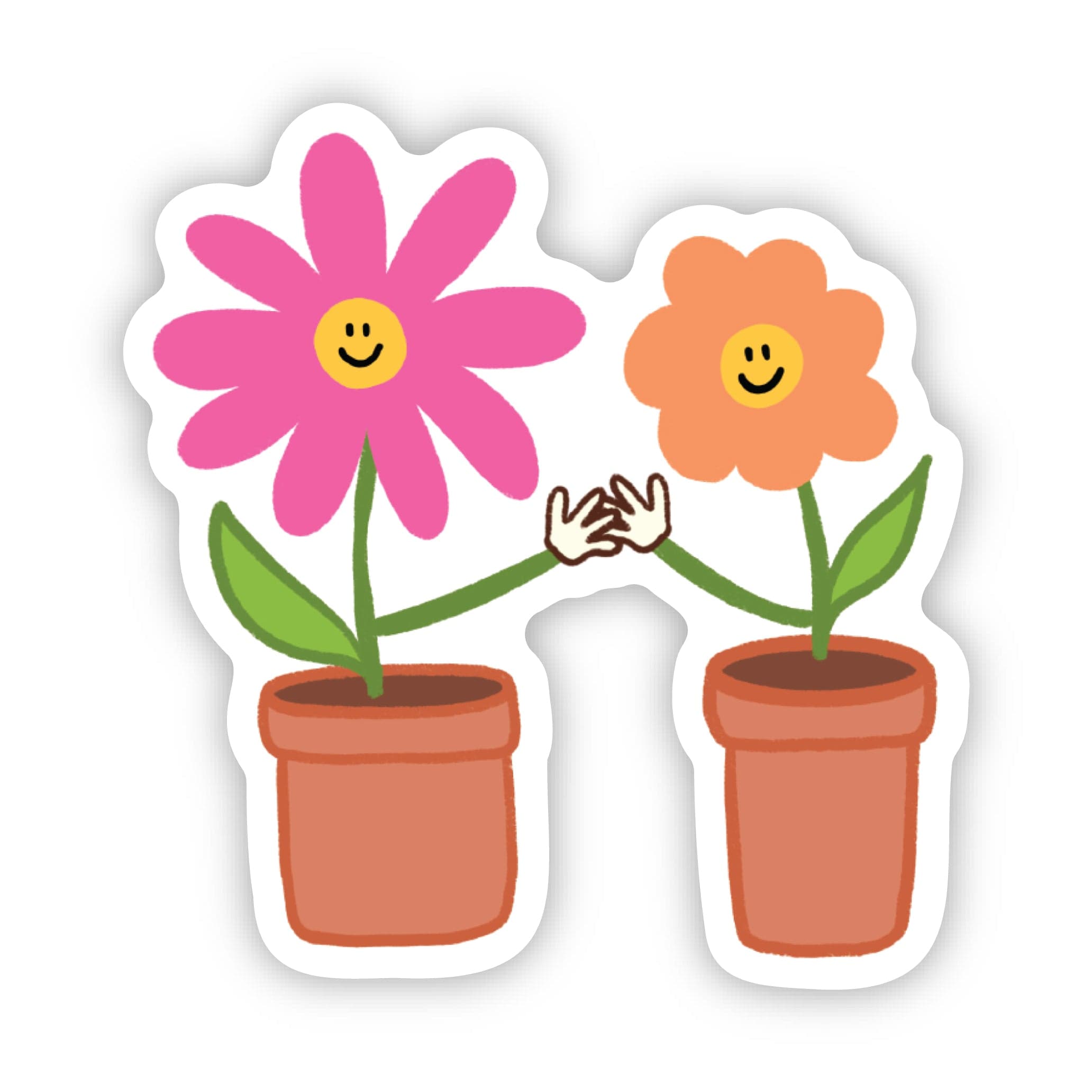  Cute Flower Pot Friends High Five Sticker、mySite、ghnorth