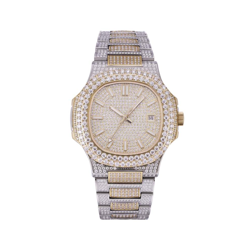 Circle Face Moissanite Watch 14K Yellow Gold、mySite、hinf8tx79