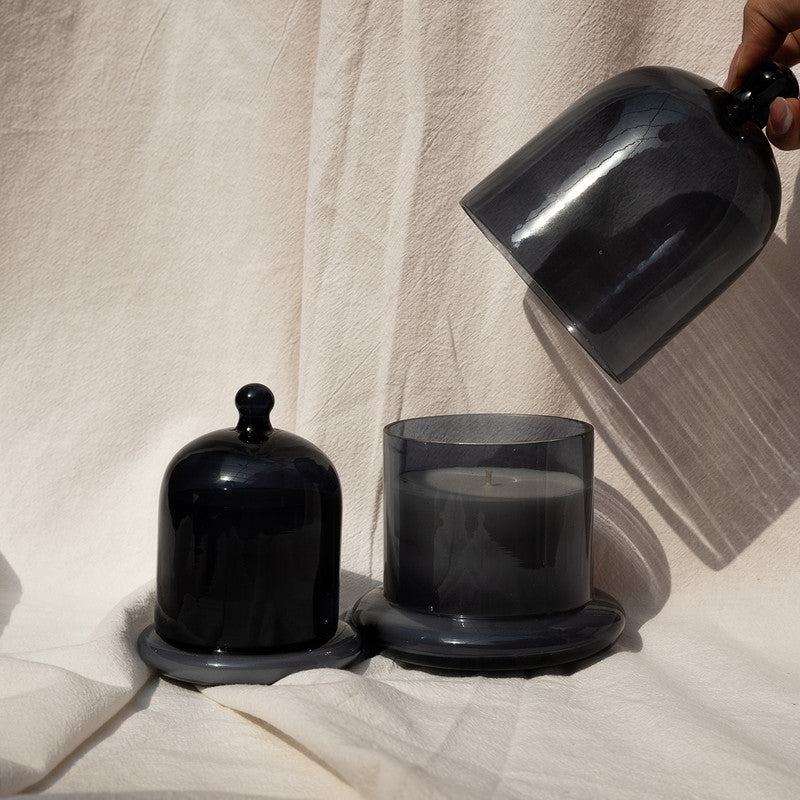 Glass Dome Candles | Set Of 2 | Grey、mySite、camillekostekn