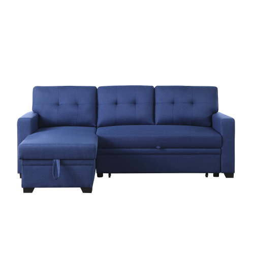 Upholstered Pull out Sectional Sofa with Chaise、、casual