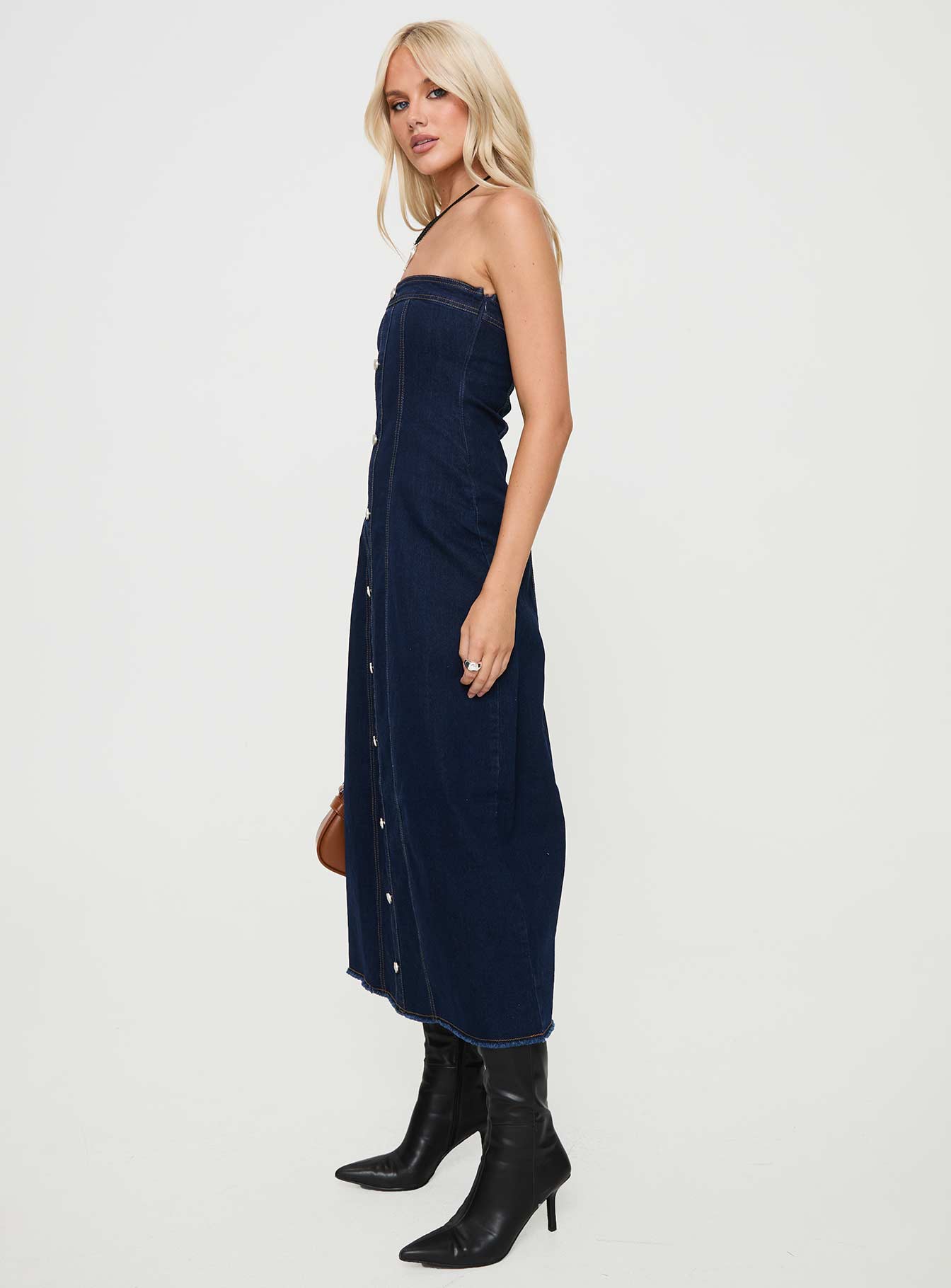 Stoltz Denim Midi Dress Blue、mySite、solidvoid
