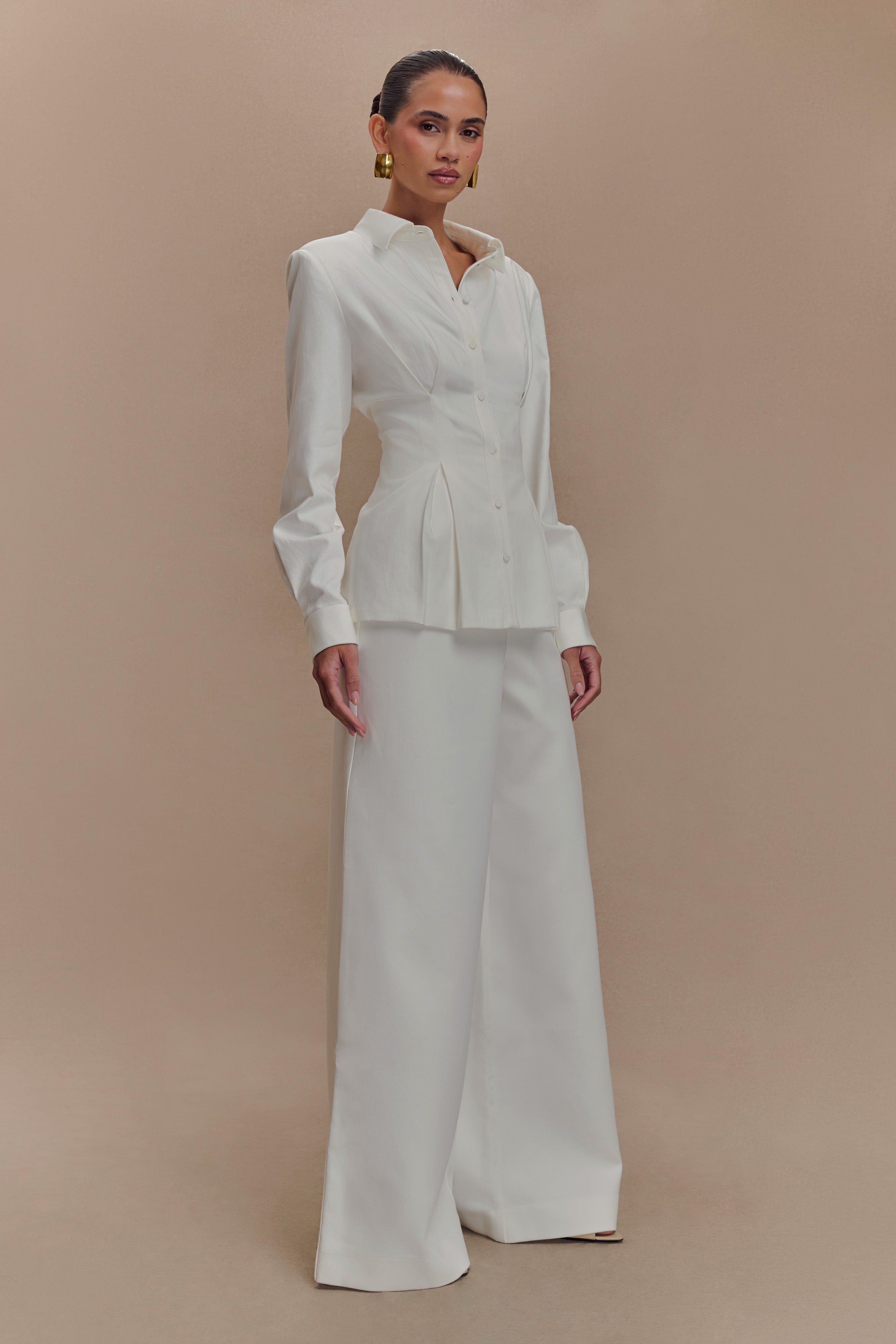 Rhia Oversized Shirt - White、mySite、solidvoid