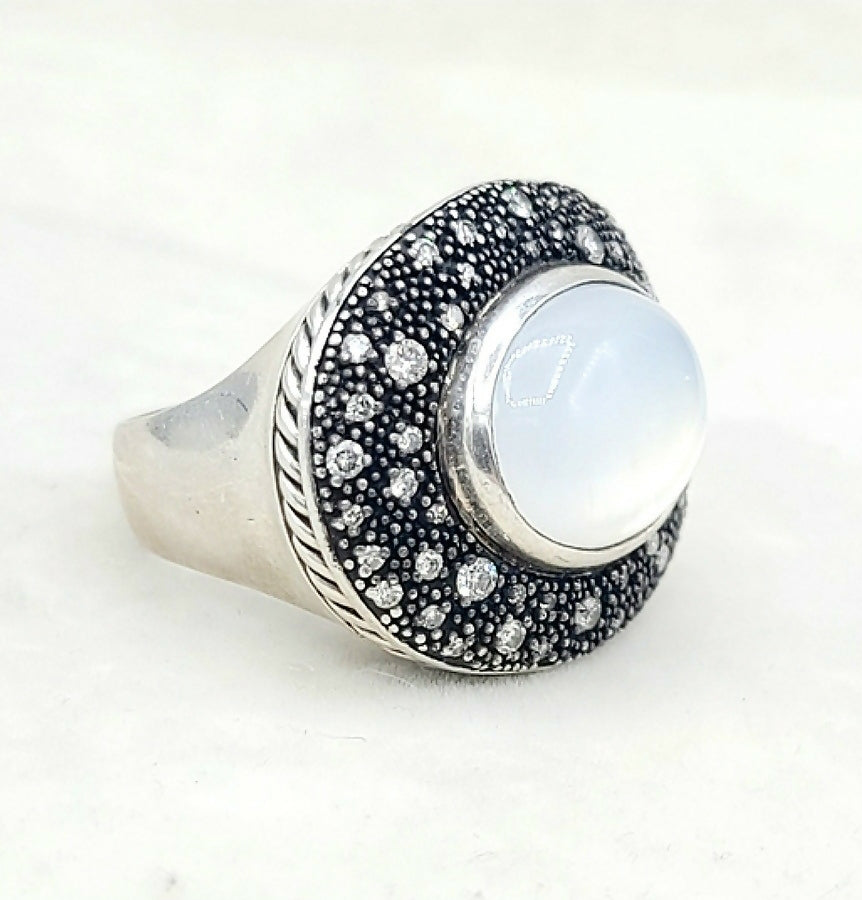 David Yurman Large Midnight Melange Ring 鈥?Moon Quartz、mySite、hinf8tx79