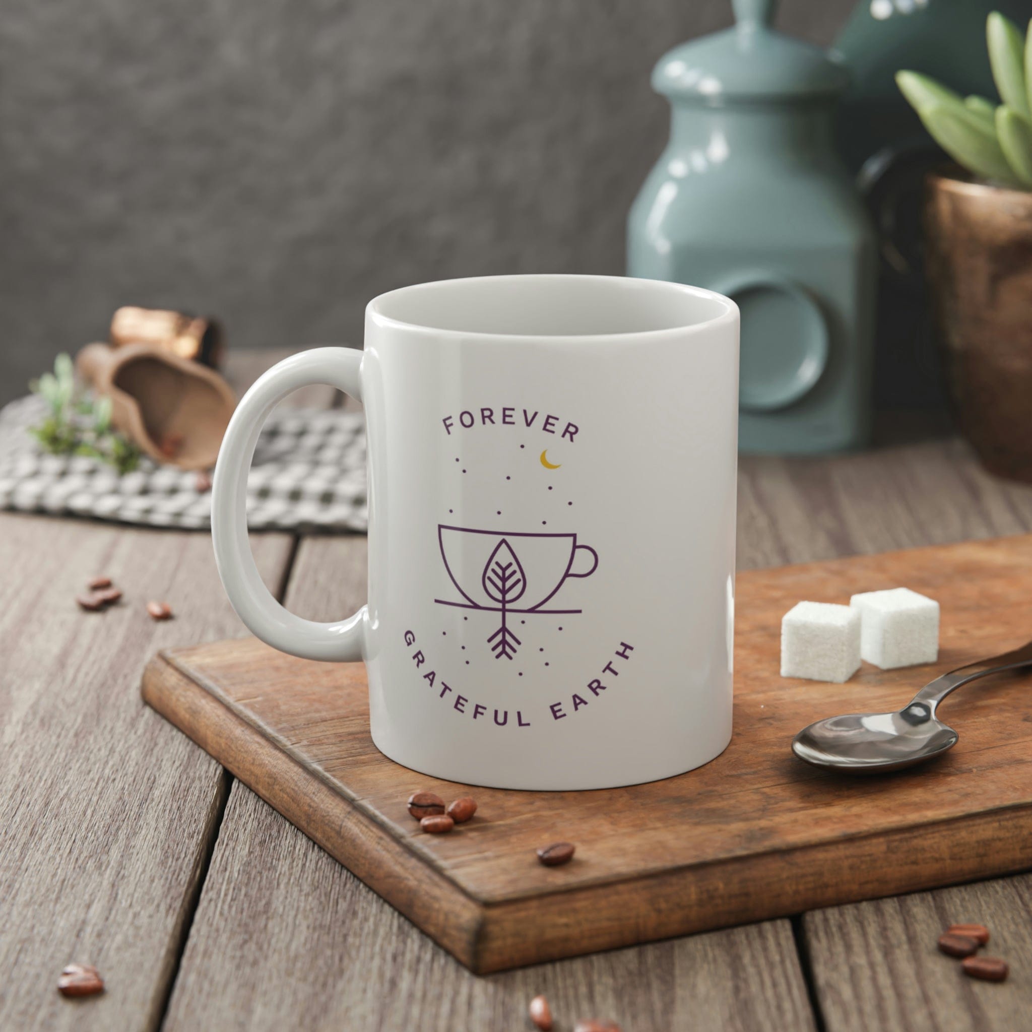 Sip in Style with Grateful Earth's White Mug, 11oz、mySite、gigharbornorthrealestate