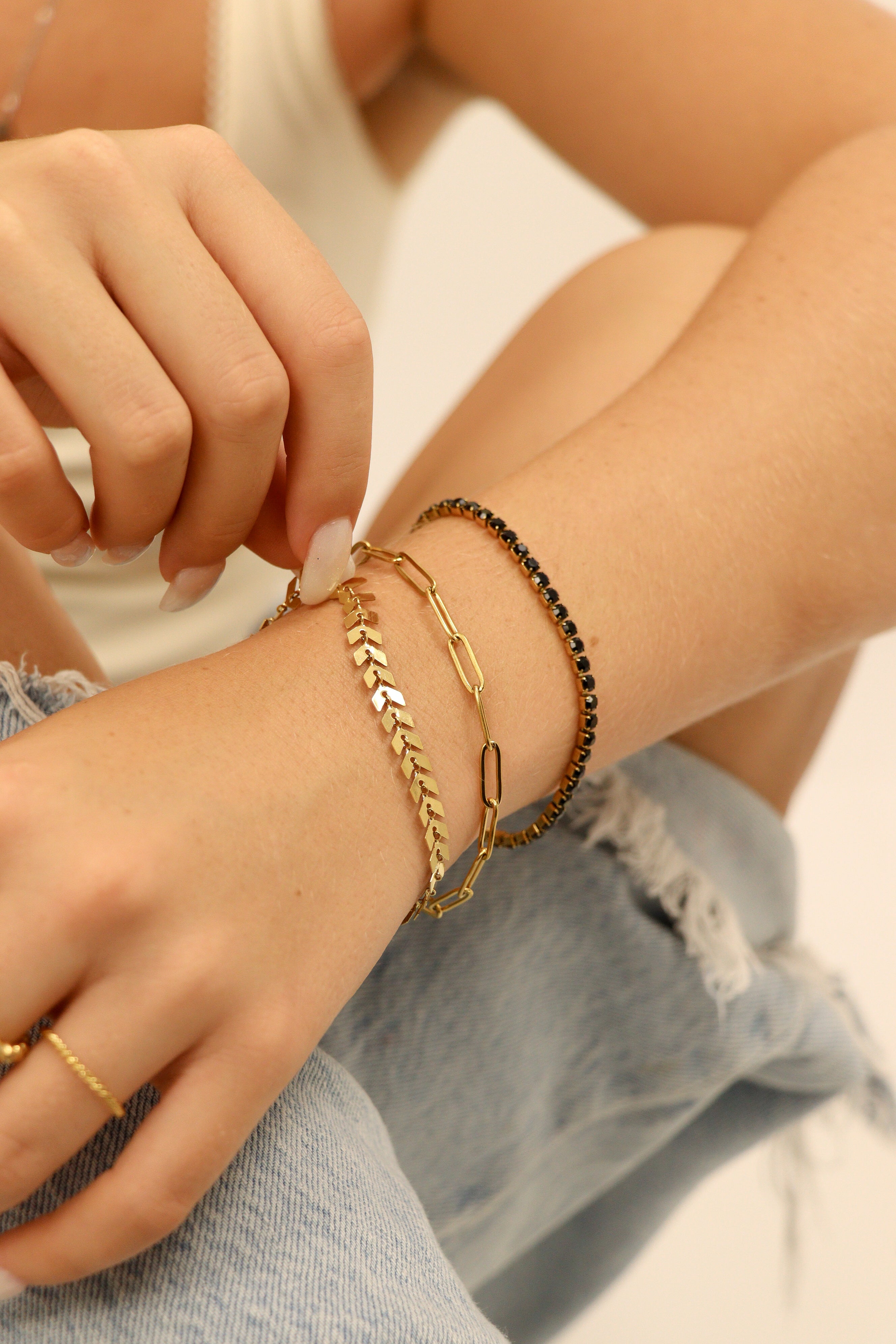 25 pc 18K Gold PVD Coated Stainless Steel Women's Layered Bracelet Set / BND0019、mySite、dreamappss