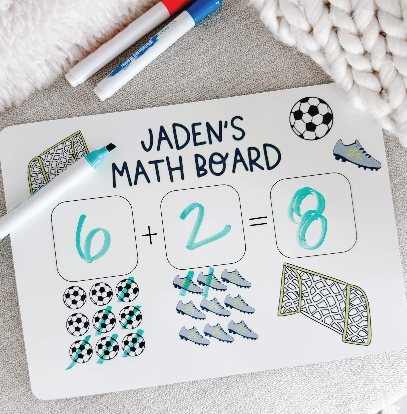  Kids Personalized Whiteboard | Soccer Star Green、mySite、layawaytickets